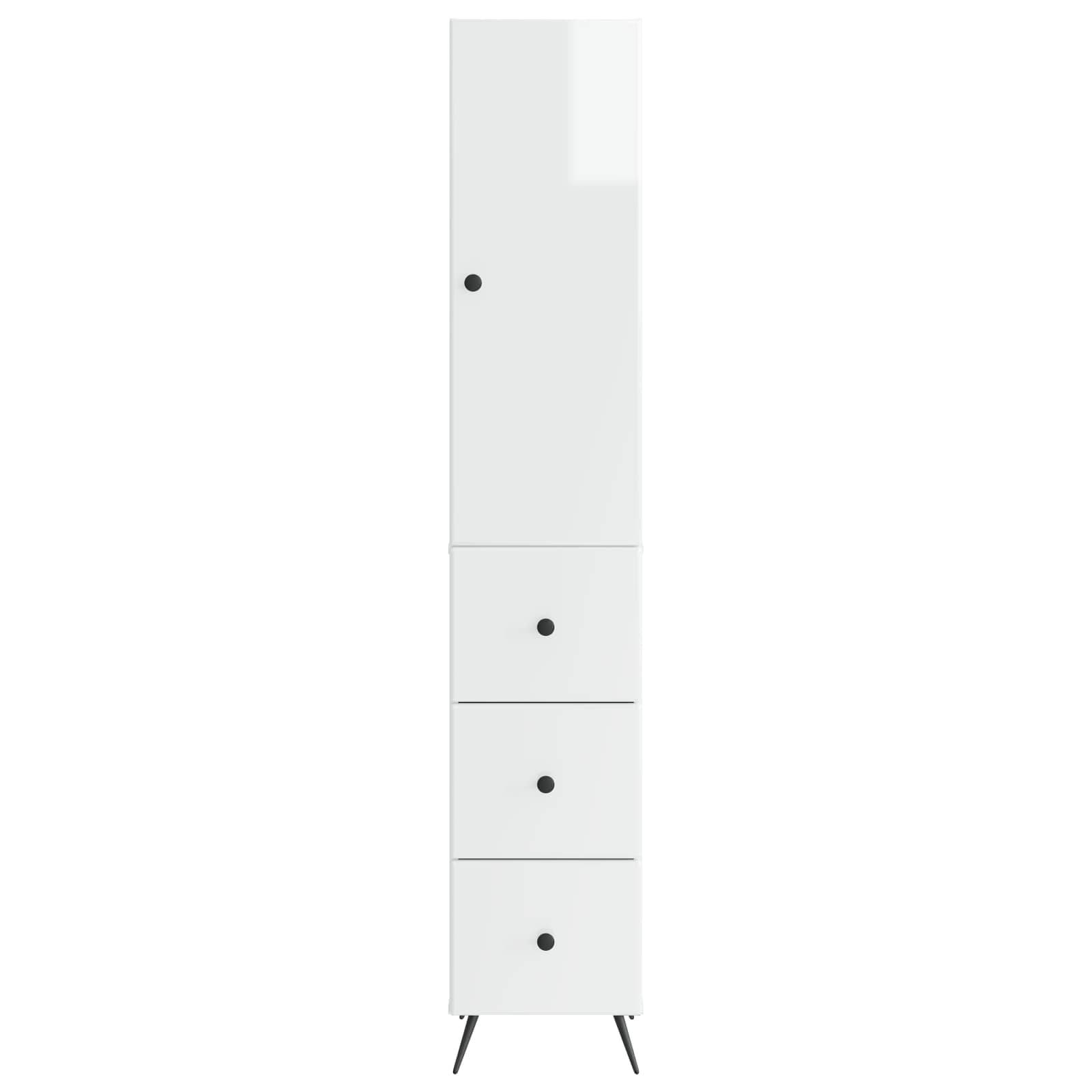 vidaXL Schrankset 2 pcs Hochglanz Weiß 34,5 x 34,5 x 90 cm
