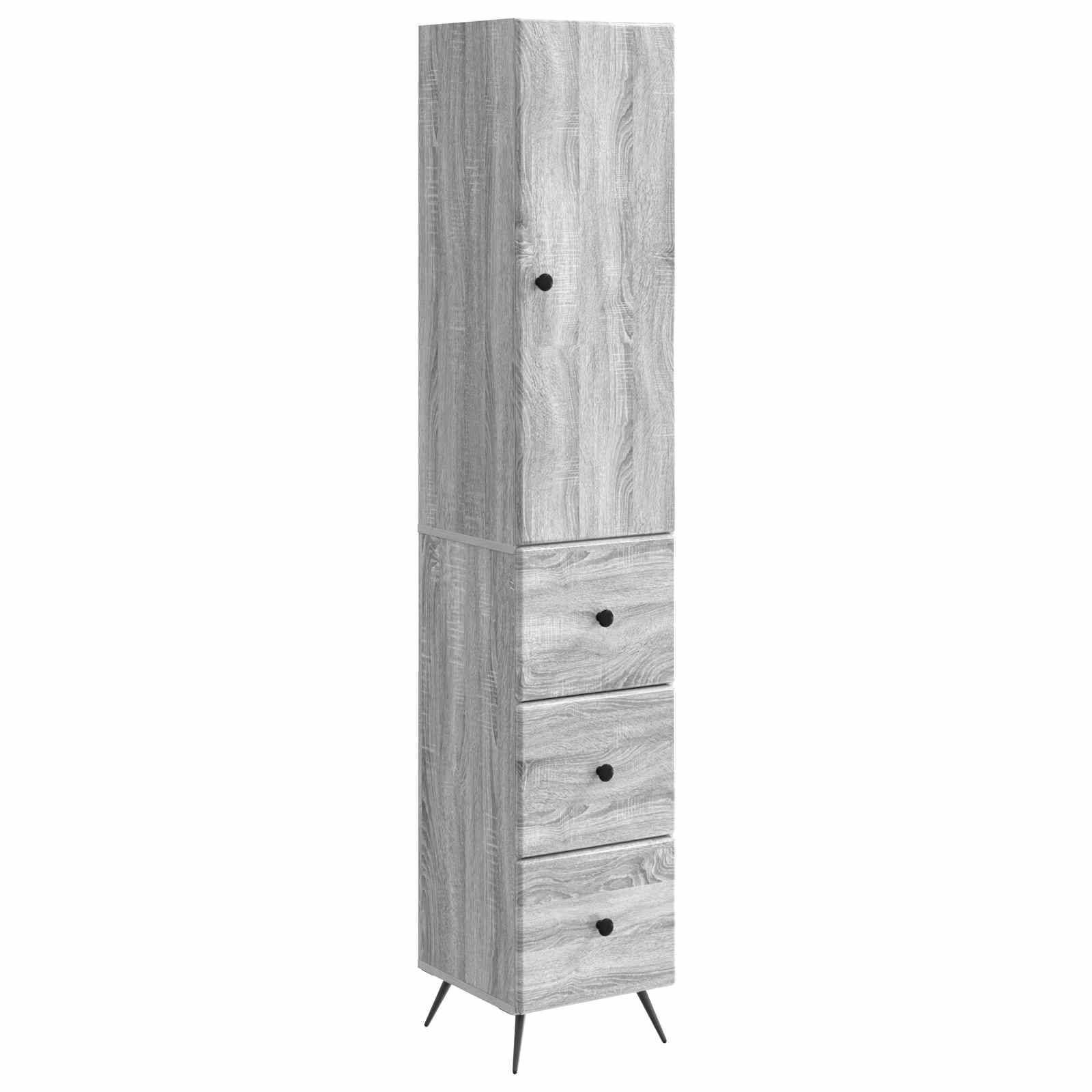 vidaXL Schrankset 2 pcs Grau Sonoma 34,5 x 34,5 x 90 cm Holzwerkstoff