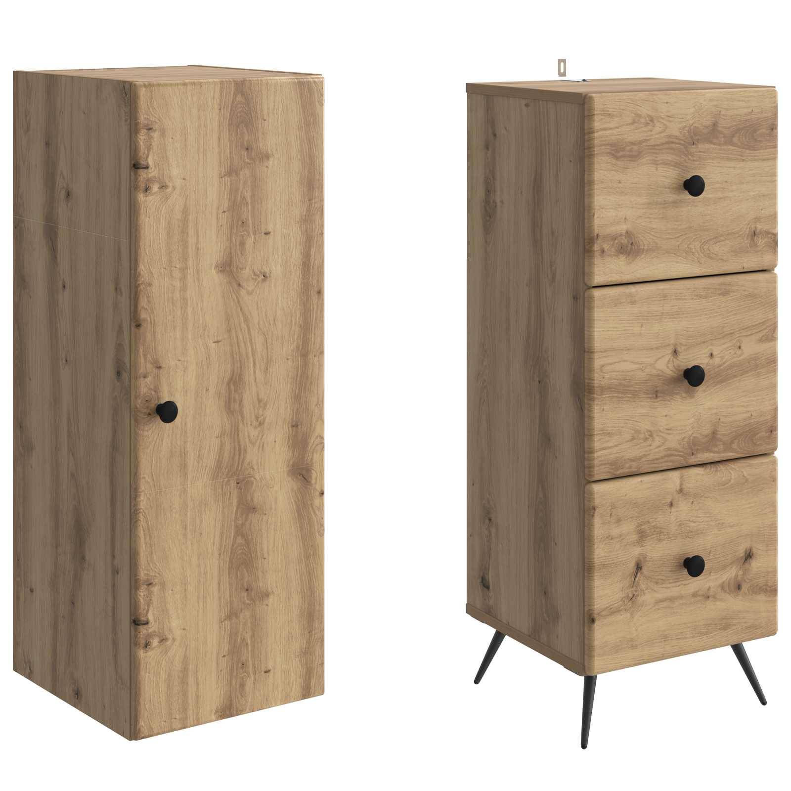 vidaXL Schrankset 2 pcs Artisan-Eiche 34,5 x 34,5 x 90 cm