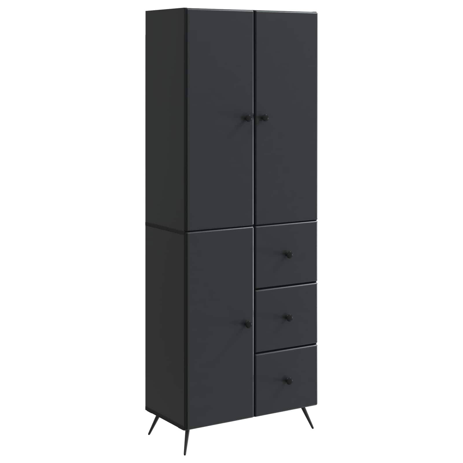 vidaXL Schrankset 2 pcs Schwarz Holzwerkstoff