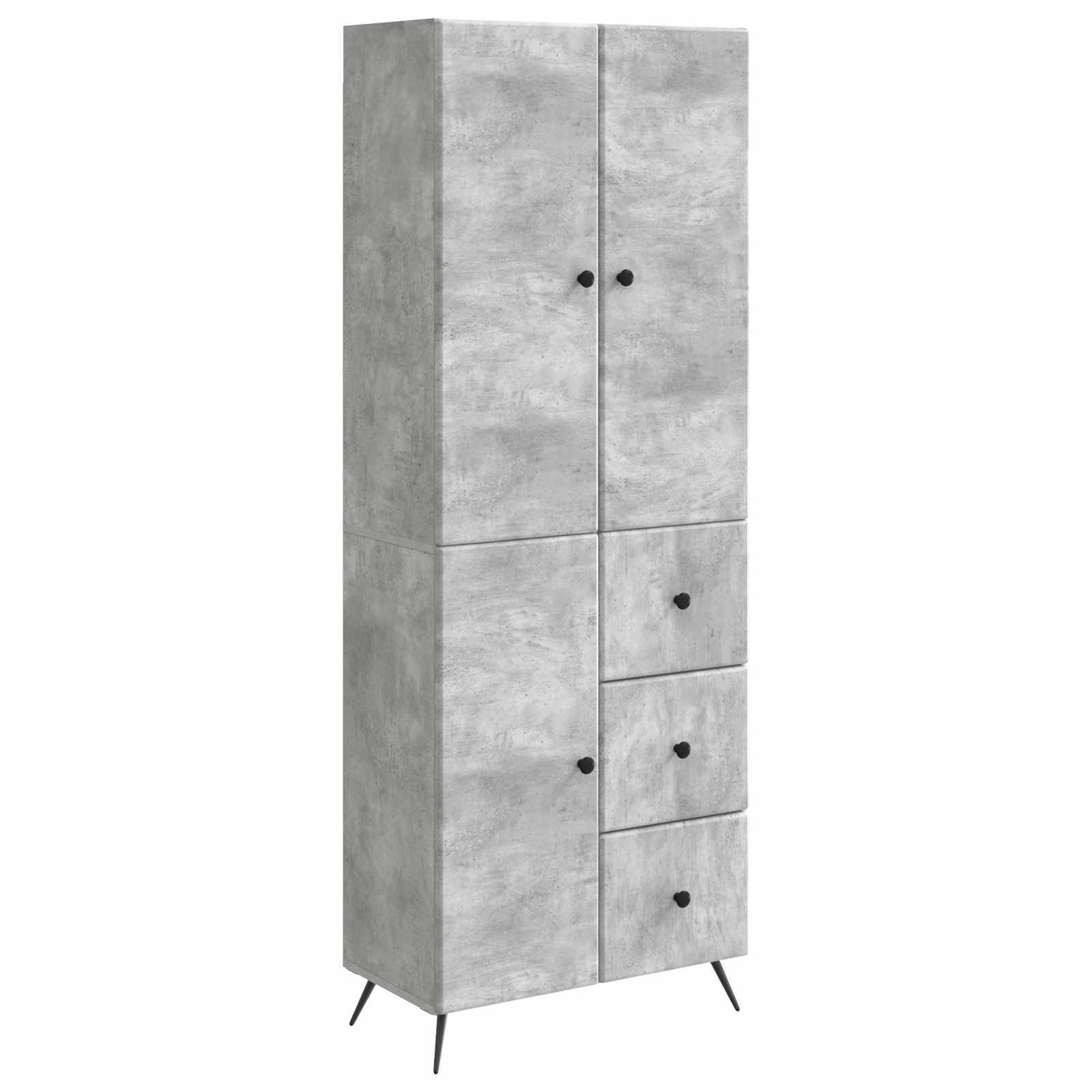 vidaXL Schrankset 2 pcs Betongrau Holzwerkstoff