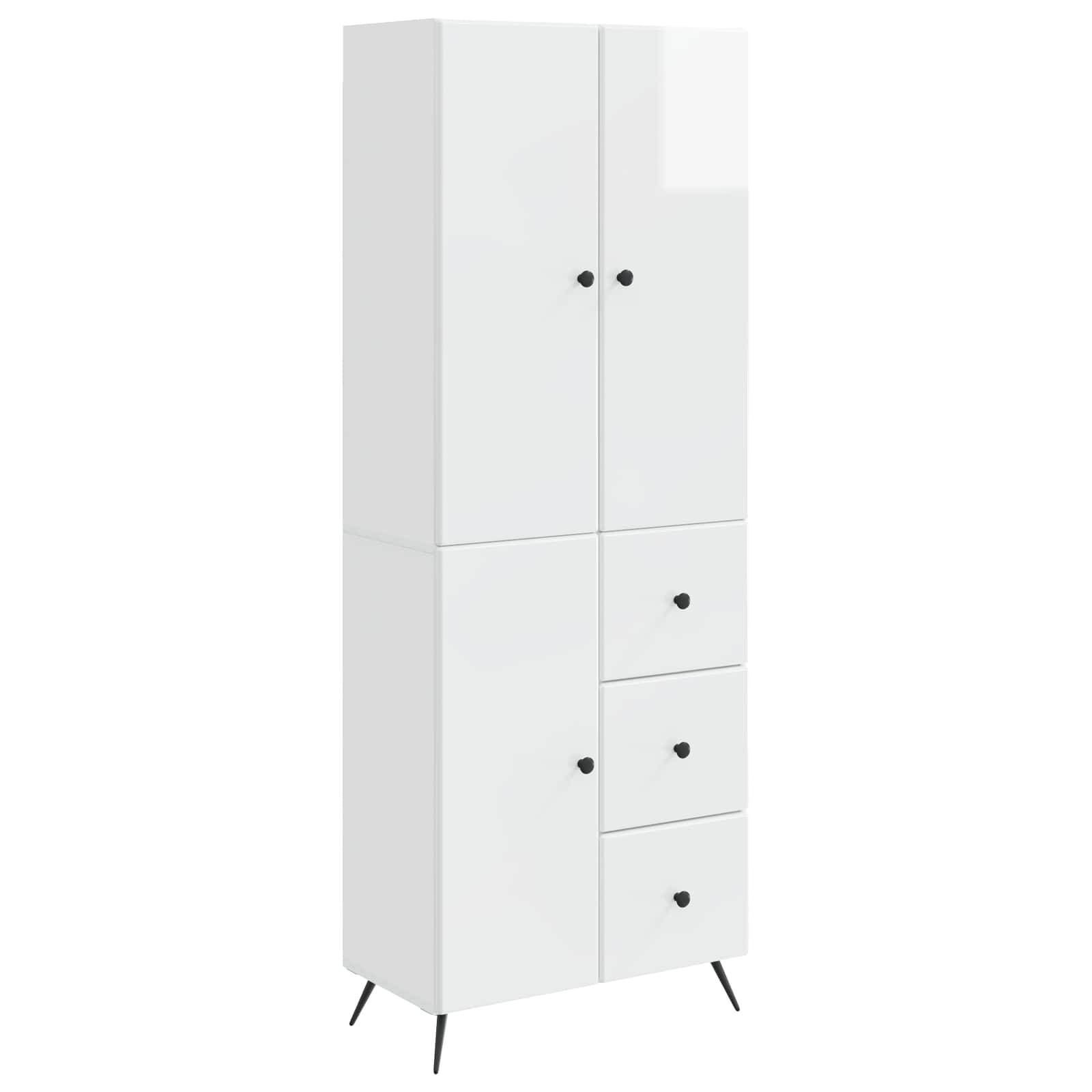 vidaXL Schrankset 2 pcs Hochglanz Weiß Holzwerkstoff