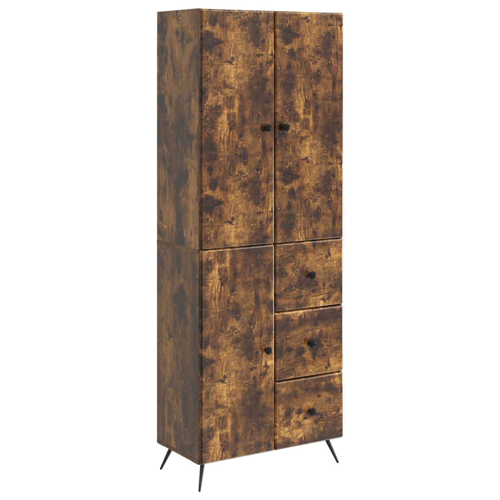 vidaXL Schrankset 2 pcs Geräucherte Eiche Holzwerkstoff