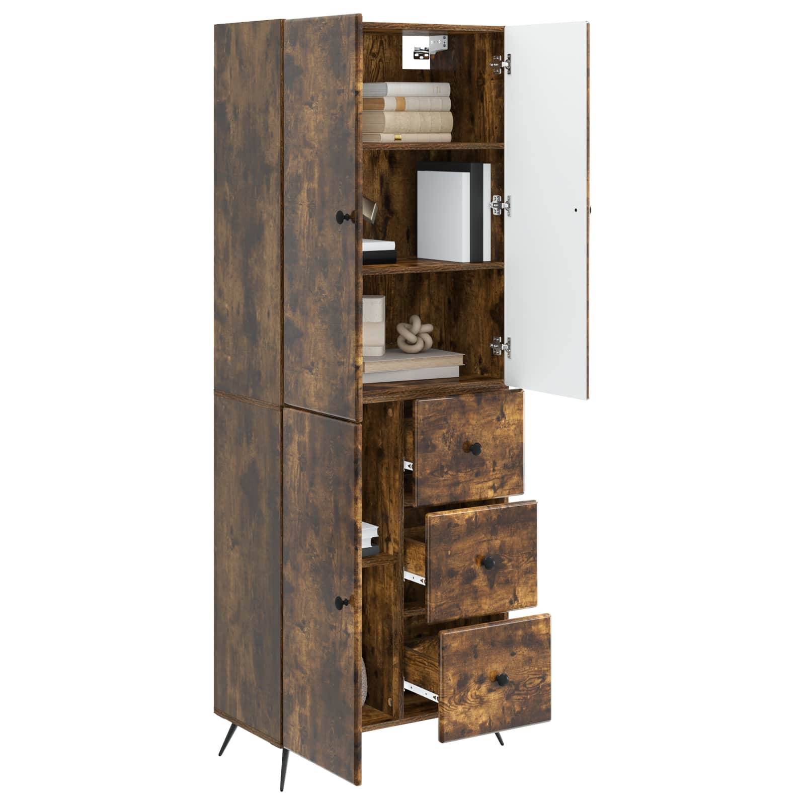 vidaXL Schrankset 2 pcs Geräucherte Eiche Holzwerkstoff
