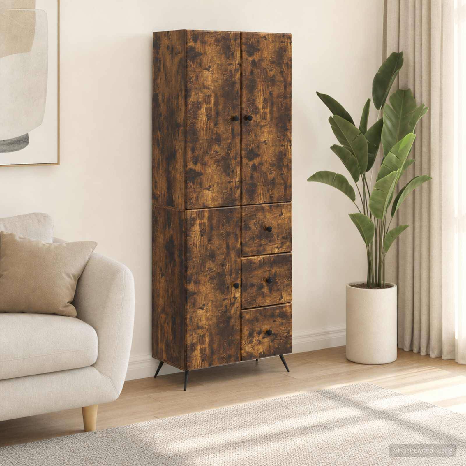 vidaXL Schrankset 2 pcs Geräucherte Eiche Holzwerkstoff