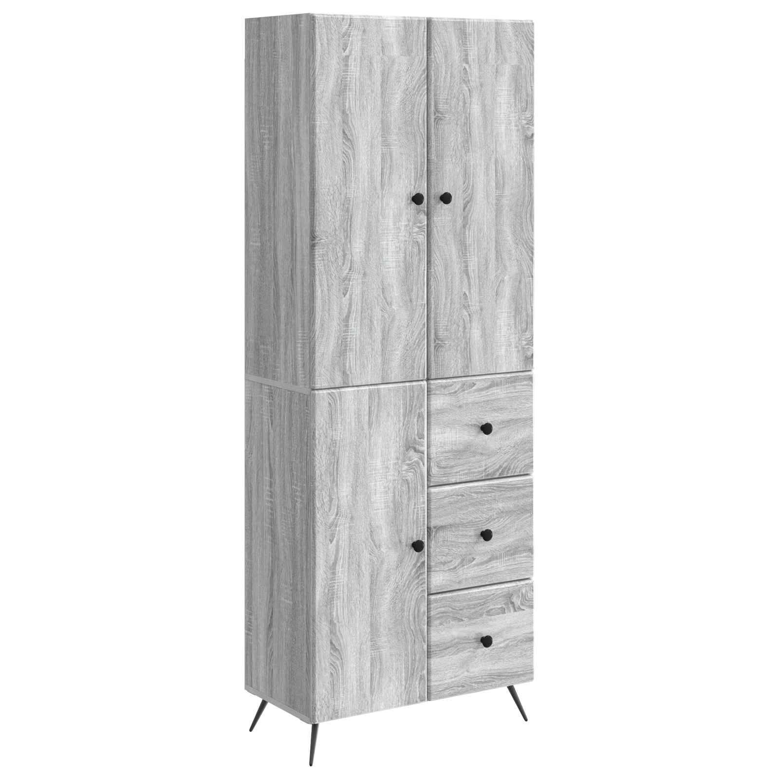 vidaXL Schrankset 2 pcs Grau Sonoma Holzwerkstoff