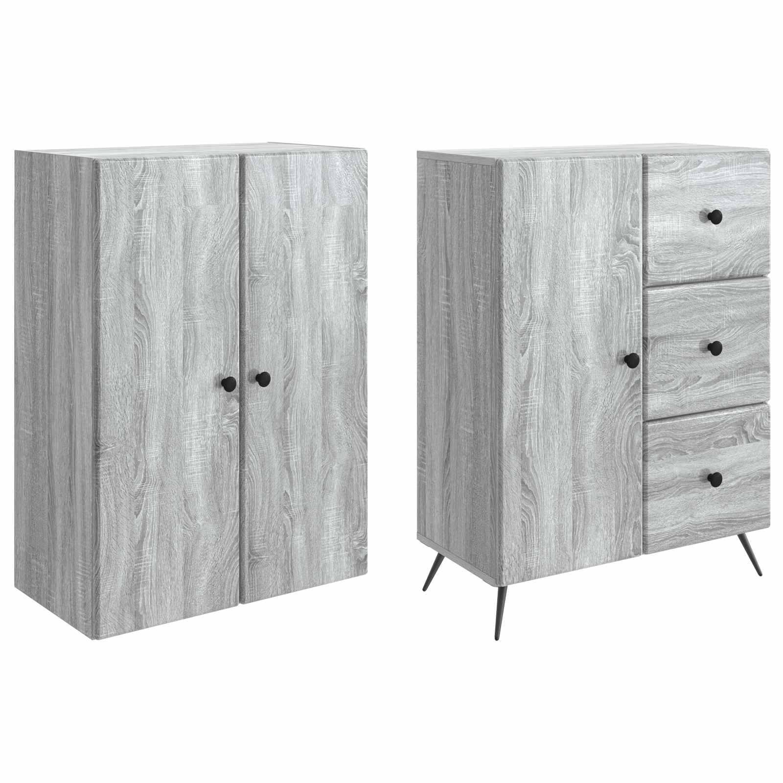 vidaXL Schrankset 2 pcs Grau Sonoma Holzwerkstoff