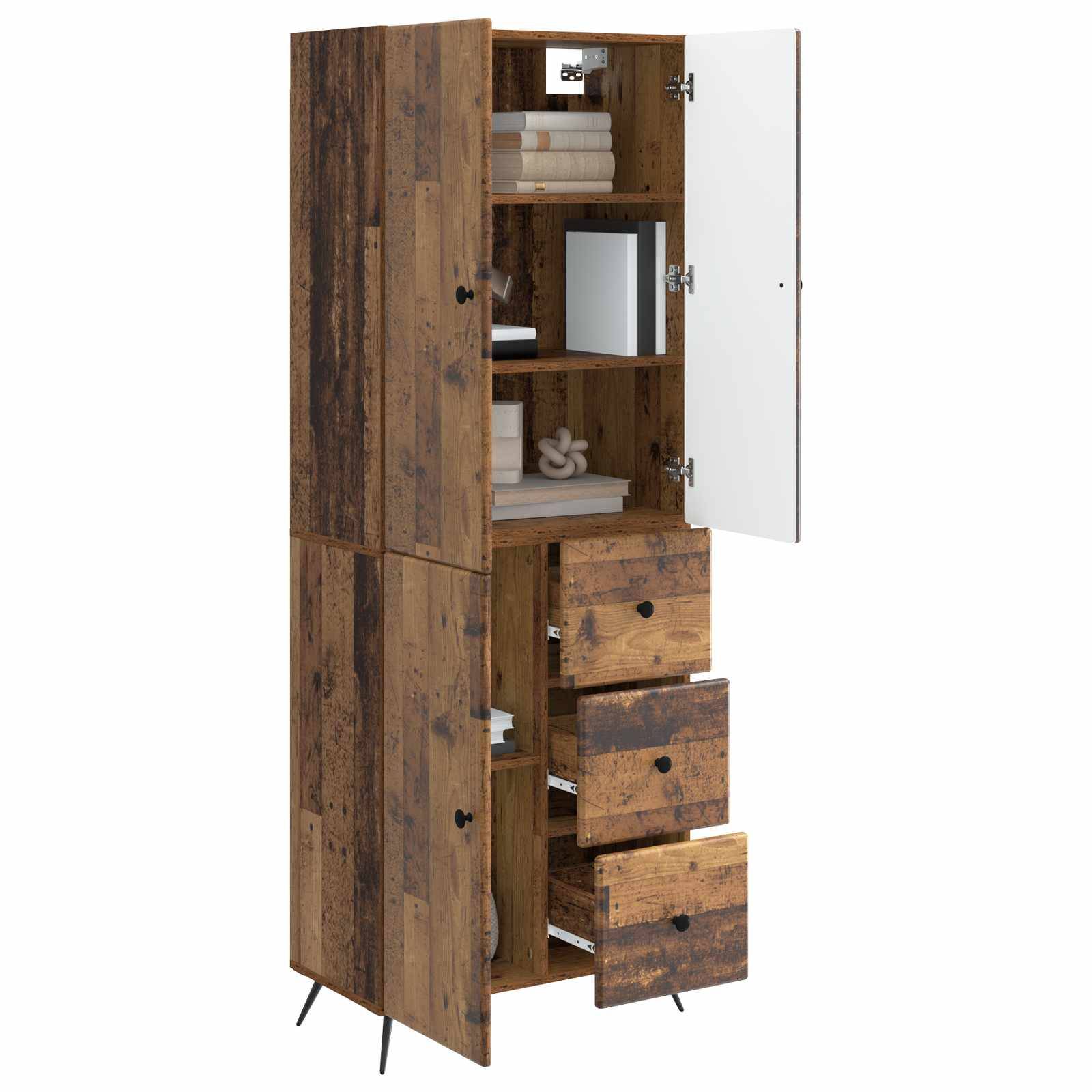 vidaXL Schrankset 2 pcs Altholz Holzwerkstoff
