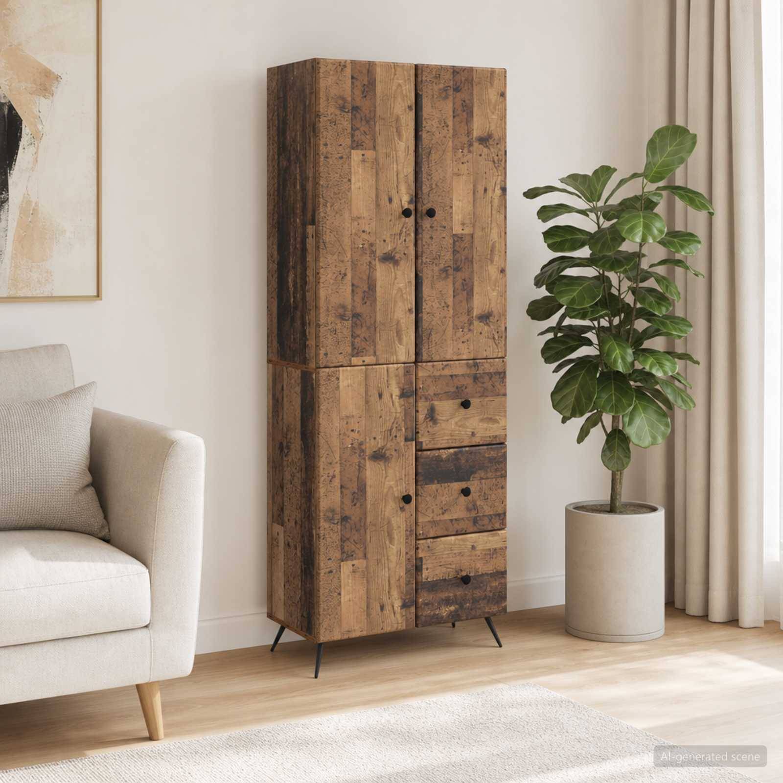 vidaXL Schrankset 2 pcs Altholz Holzwerkstoff