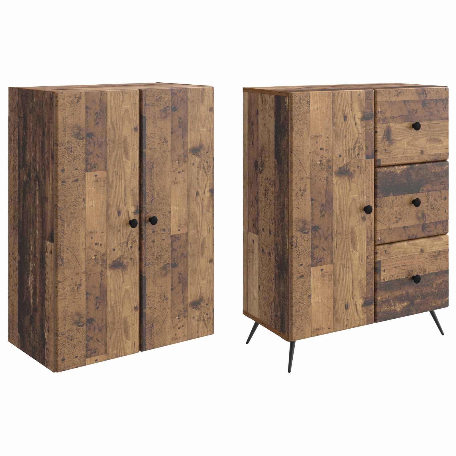 vidaXL Schrankset 2 pcs Altholz Holzwerkstoff