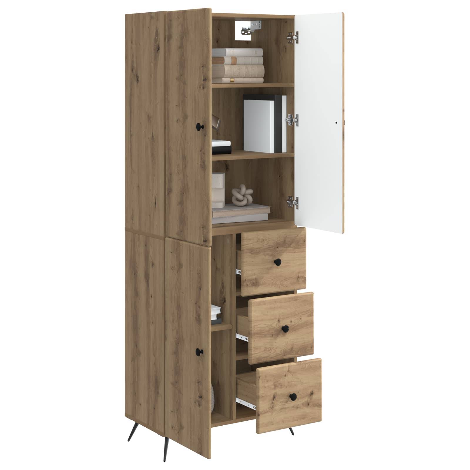 vidaXL Schrankset 2 Stk. Artisan-Eiche Holzwerkstoff