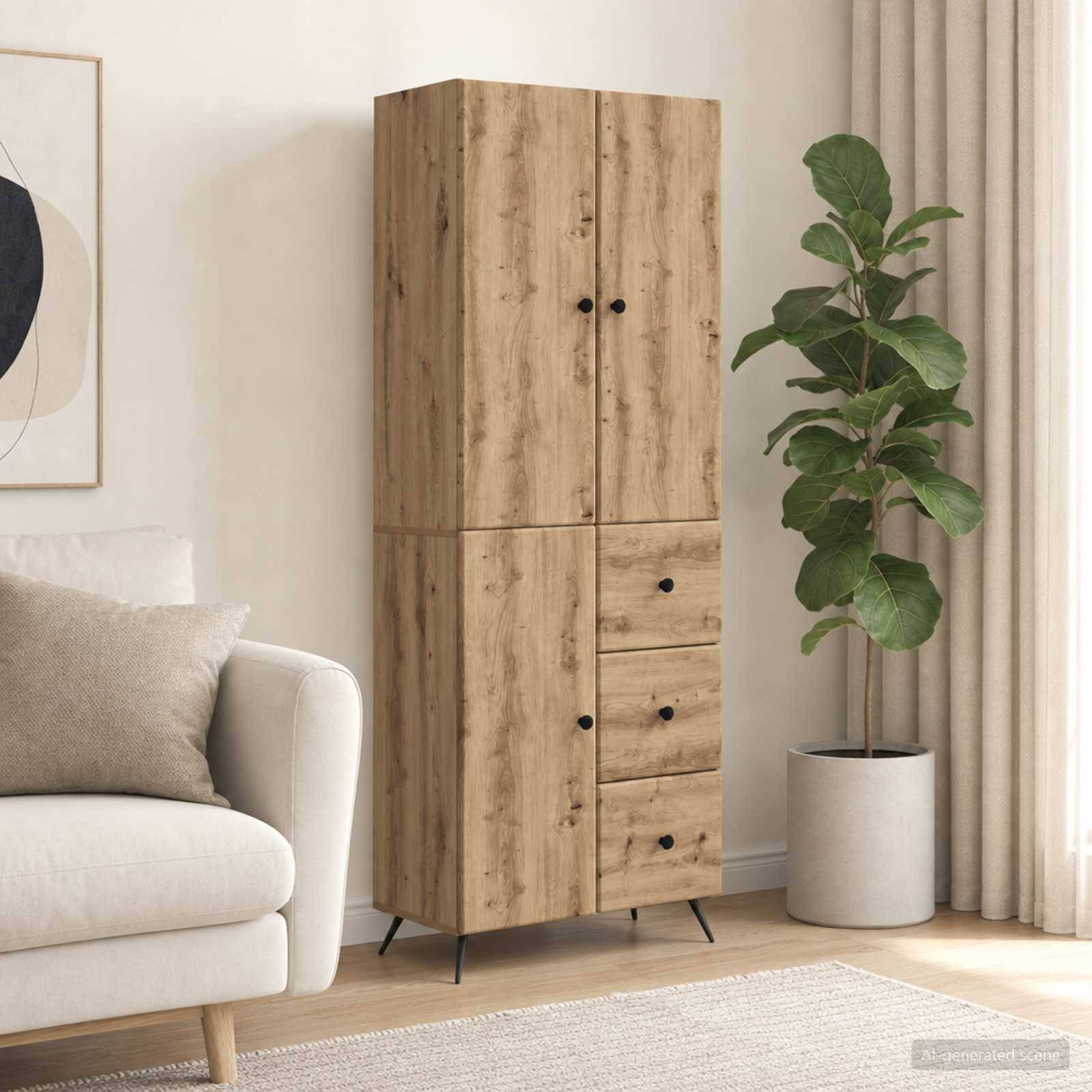 vidaXL Schrankset 2 Stk. Artisan-Eiche Holzwerkstoff