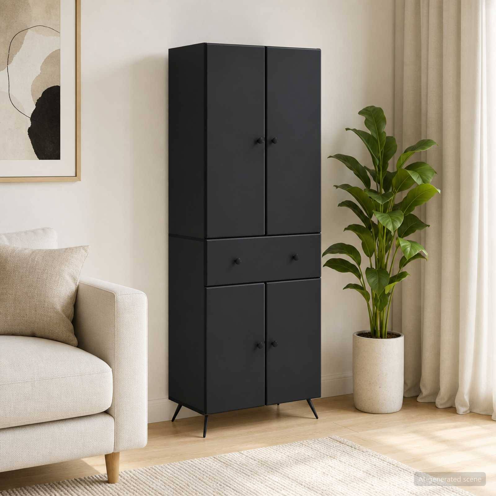 vidaXL 2 pcs Schwarz