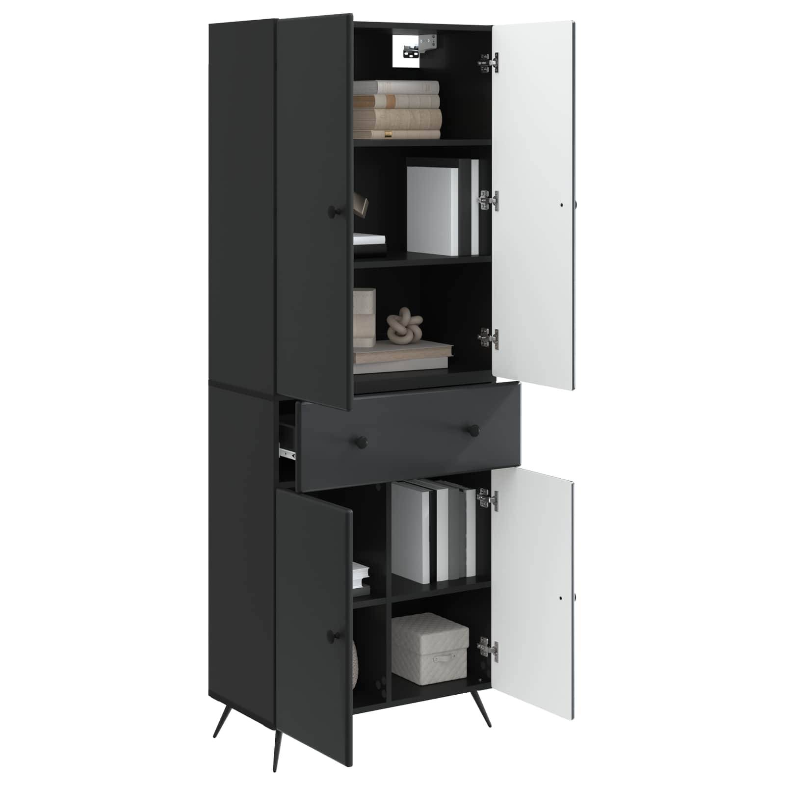 vidaXL 2 pcs Schwarz