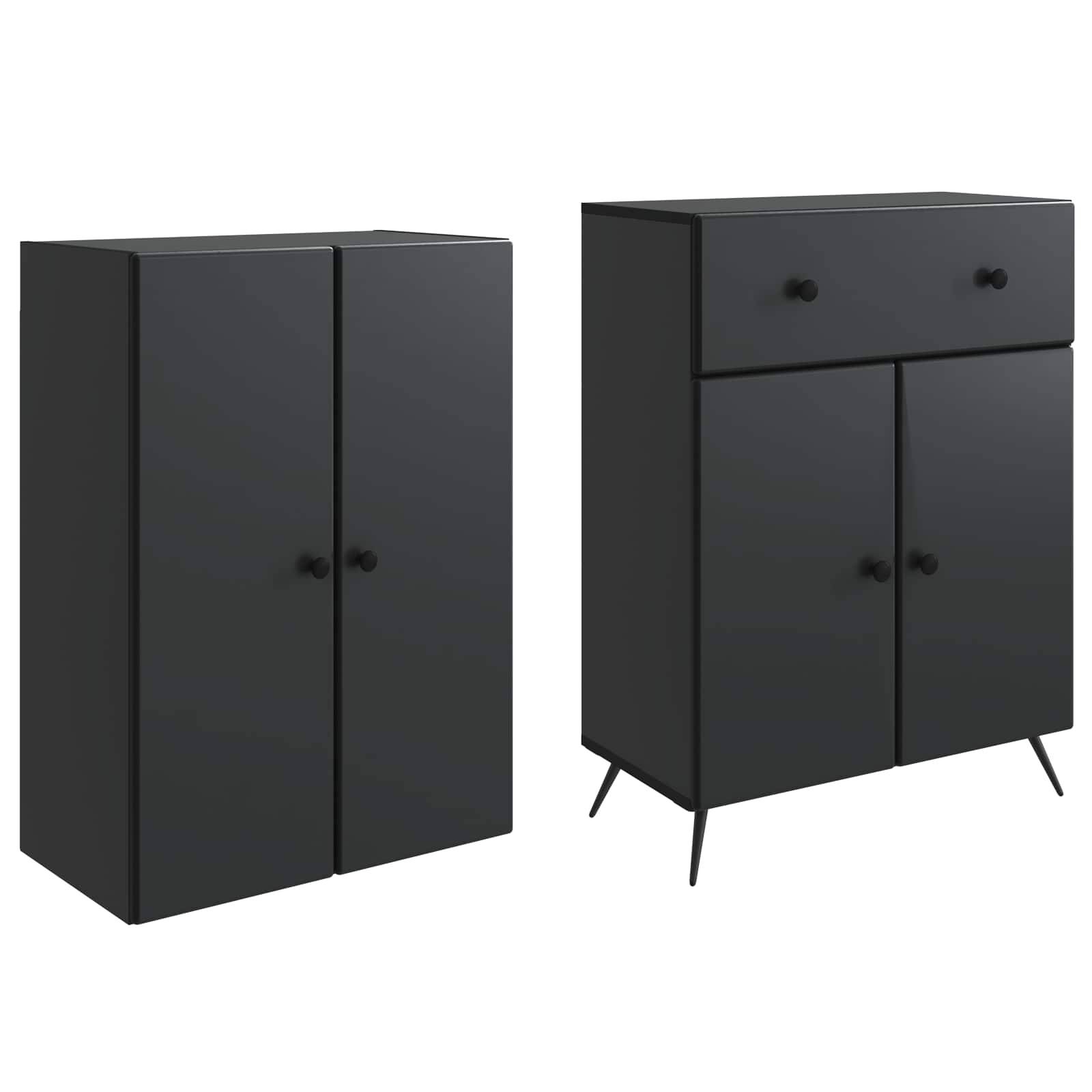 vidaXL 2 pcs Schwarz