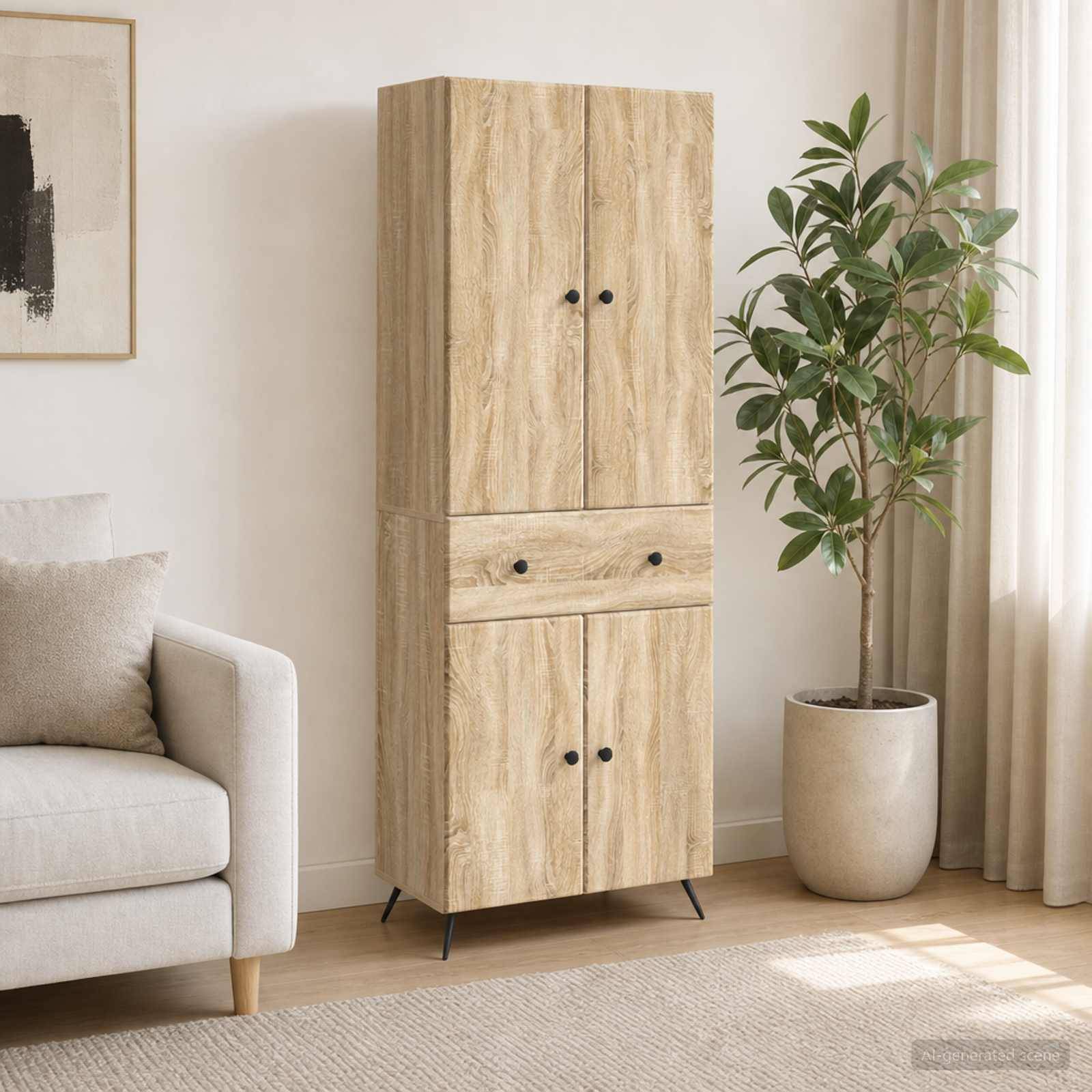 vidaXL 2 pcs Sonoma-Eiche