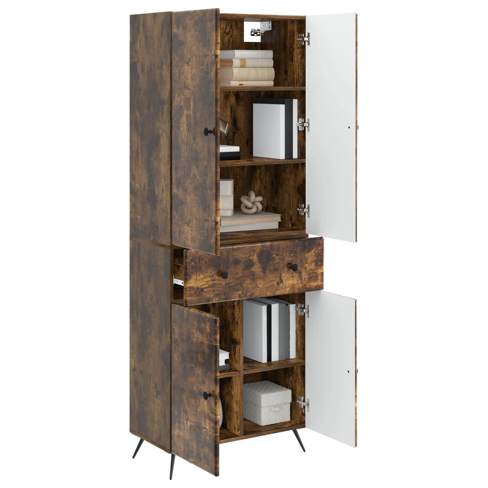 vidaXL 2 pcs Geräucherte Eiche