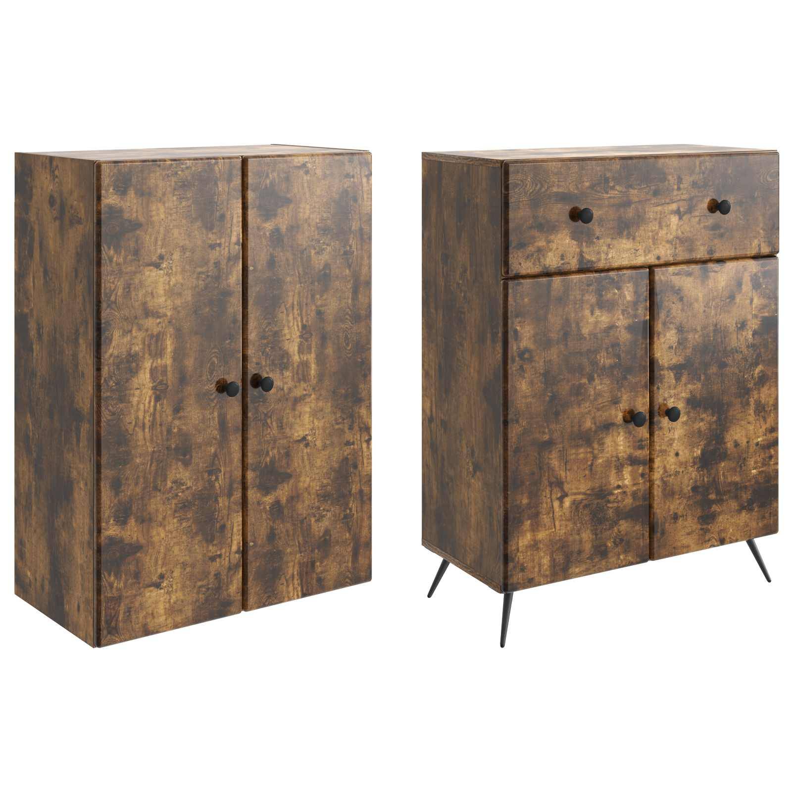 vidaXL 2 pcs Geräucherte Eiche