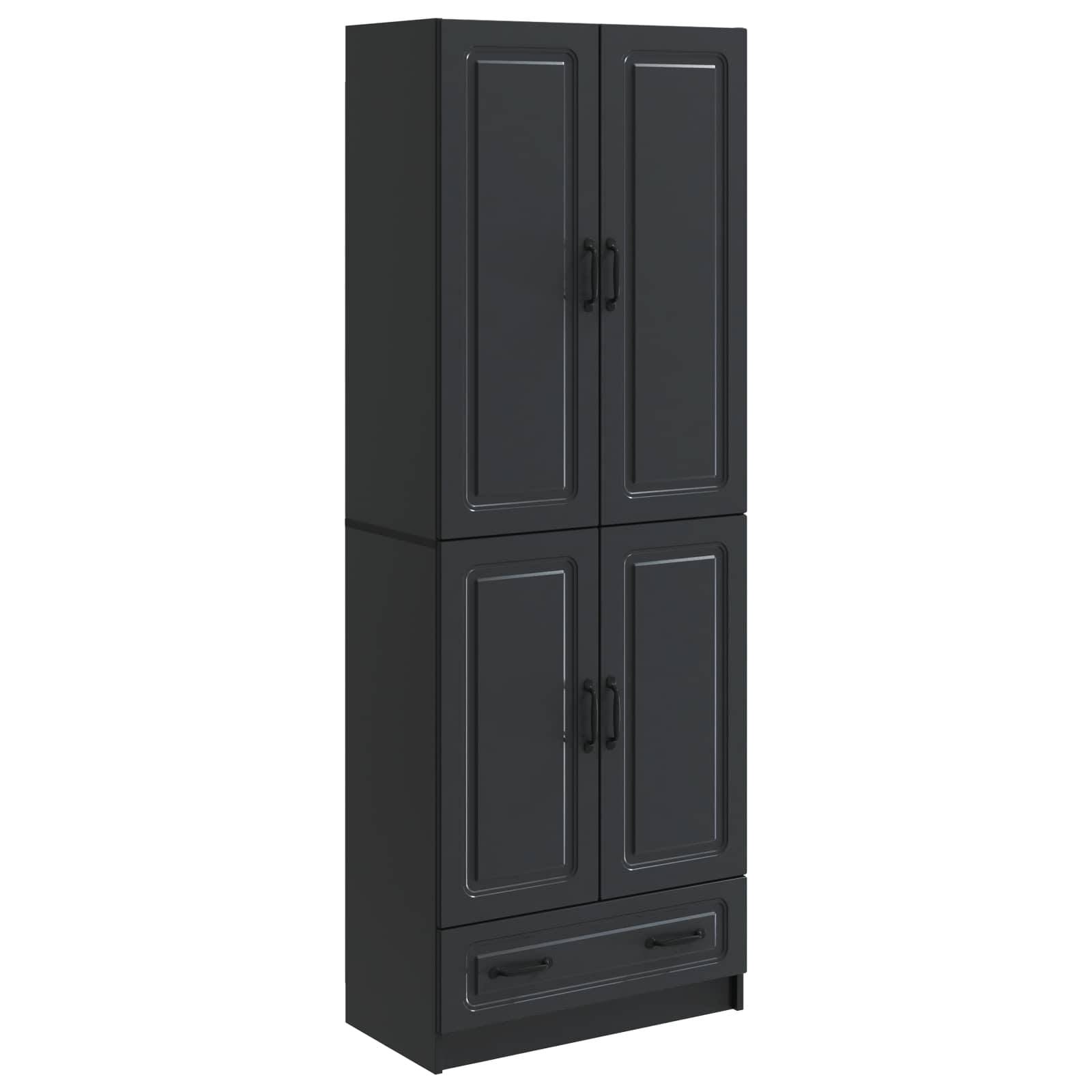 vidaXL Schrankset 2 pcs Schwarz Holzwerkstoff
