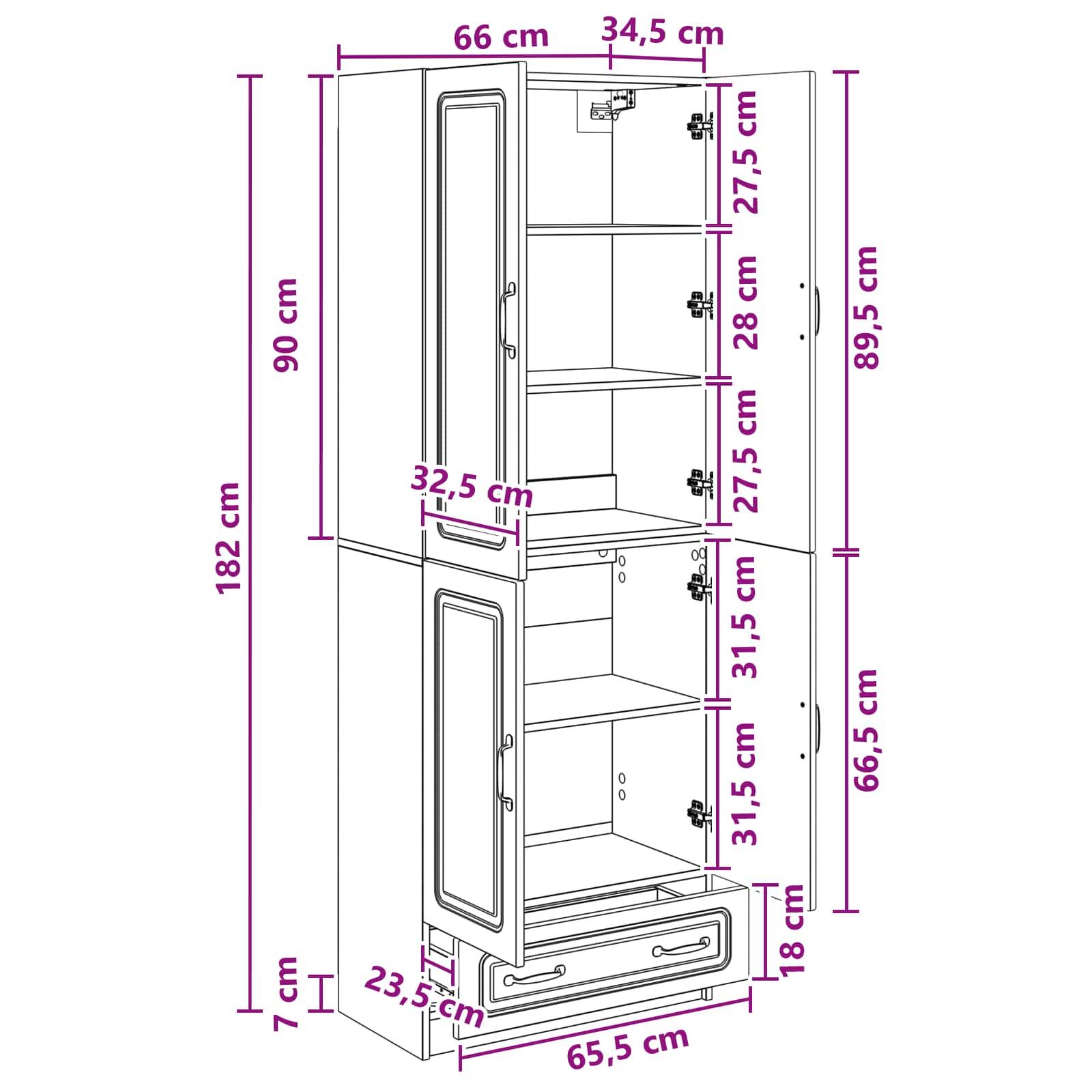 vidaXL Schrankset 2 Stk. Artisan-Eiche Holzwerkstoff