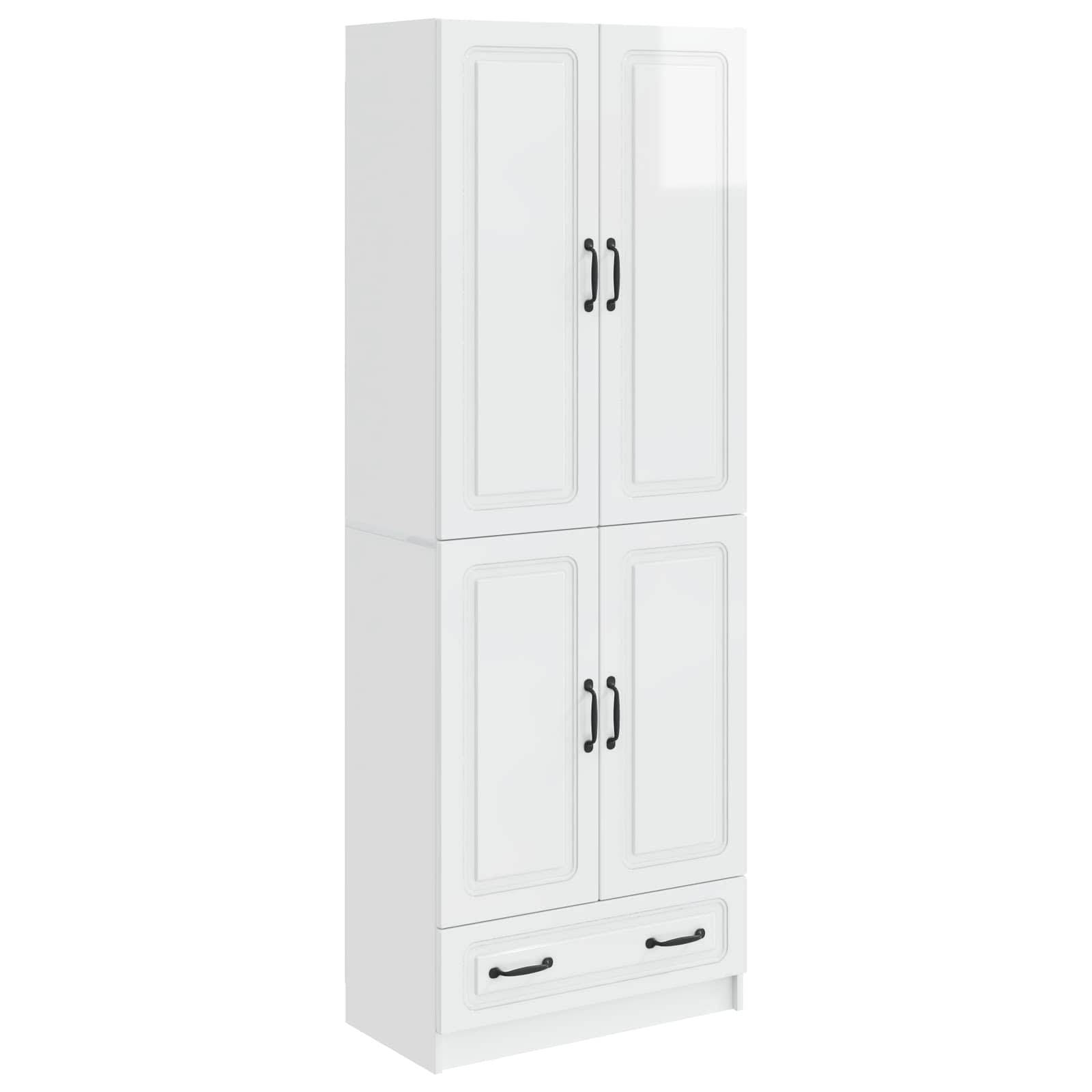 vidaXL Schrankset 2 pcs Hochglanz Weiß Holzwerkstoff