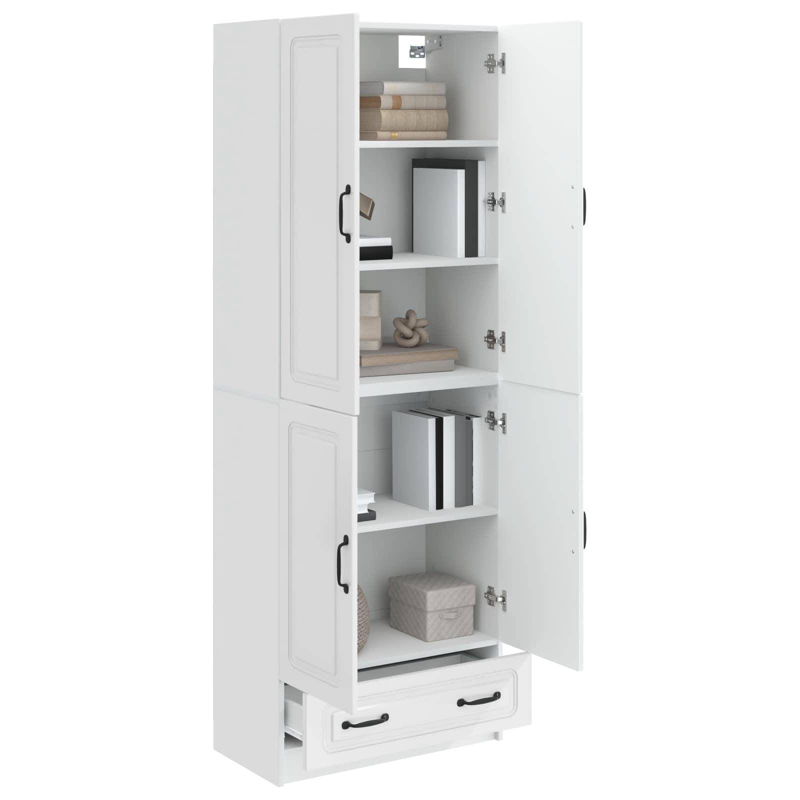 vidaXL Schrankset 2 pcs Hochglanz Weiß Holzwerkstoff