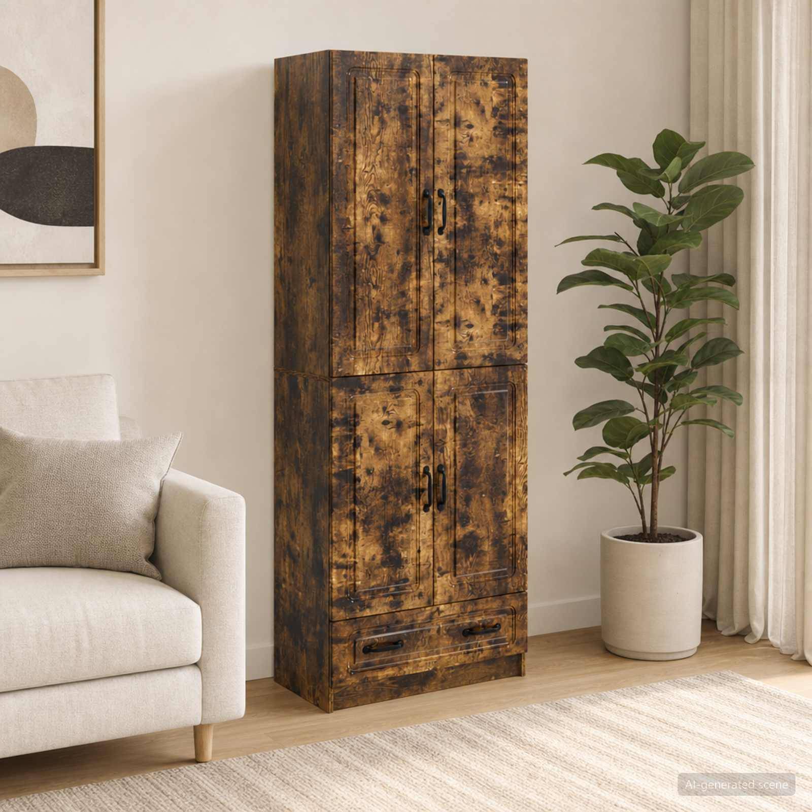 vidaXL Schrankset 2 pcs Geräucherte Eiche Holzwerkstoff