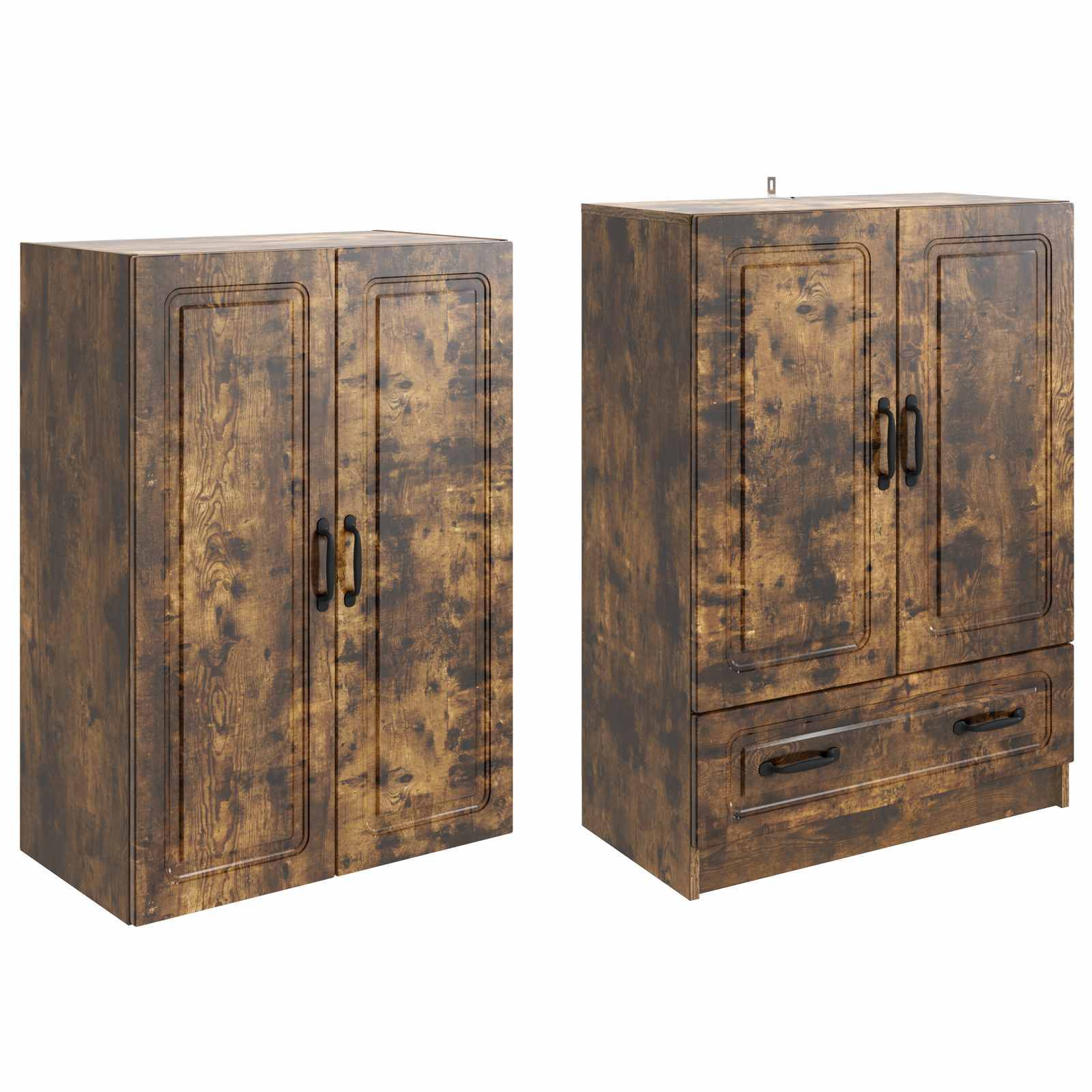 vidaXL Schrankset 2 pcs Geräucherte Eiche Holzwerkstoff