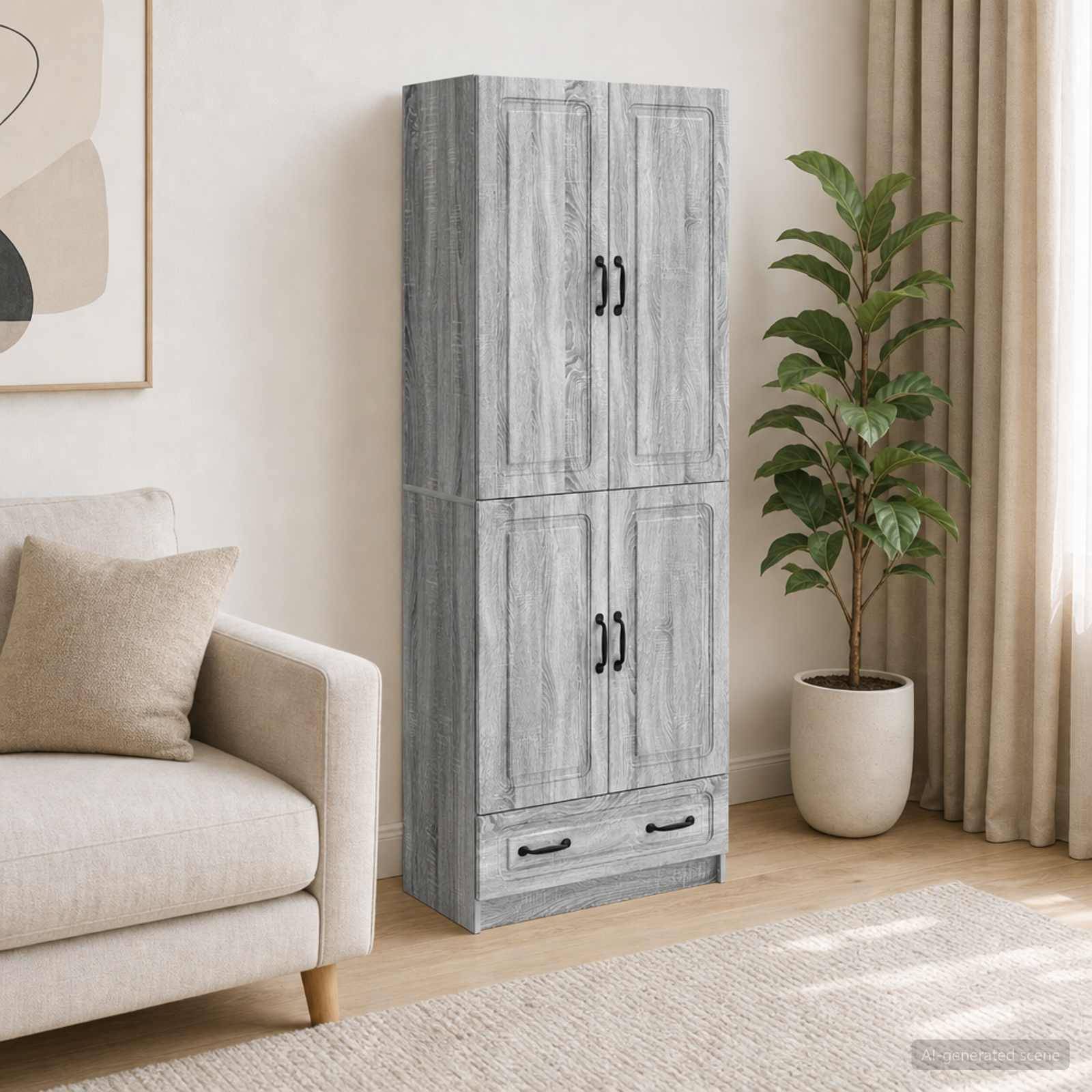 vidaXL Schrankset 2 pcs Grau Sonoma Holzwerkstoff