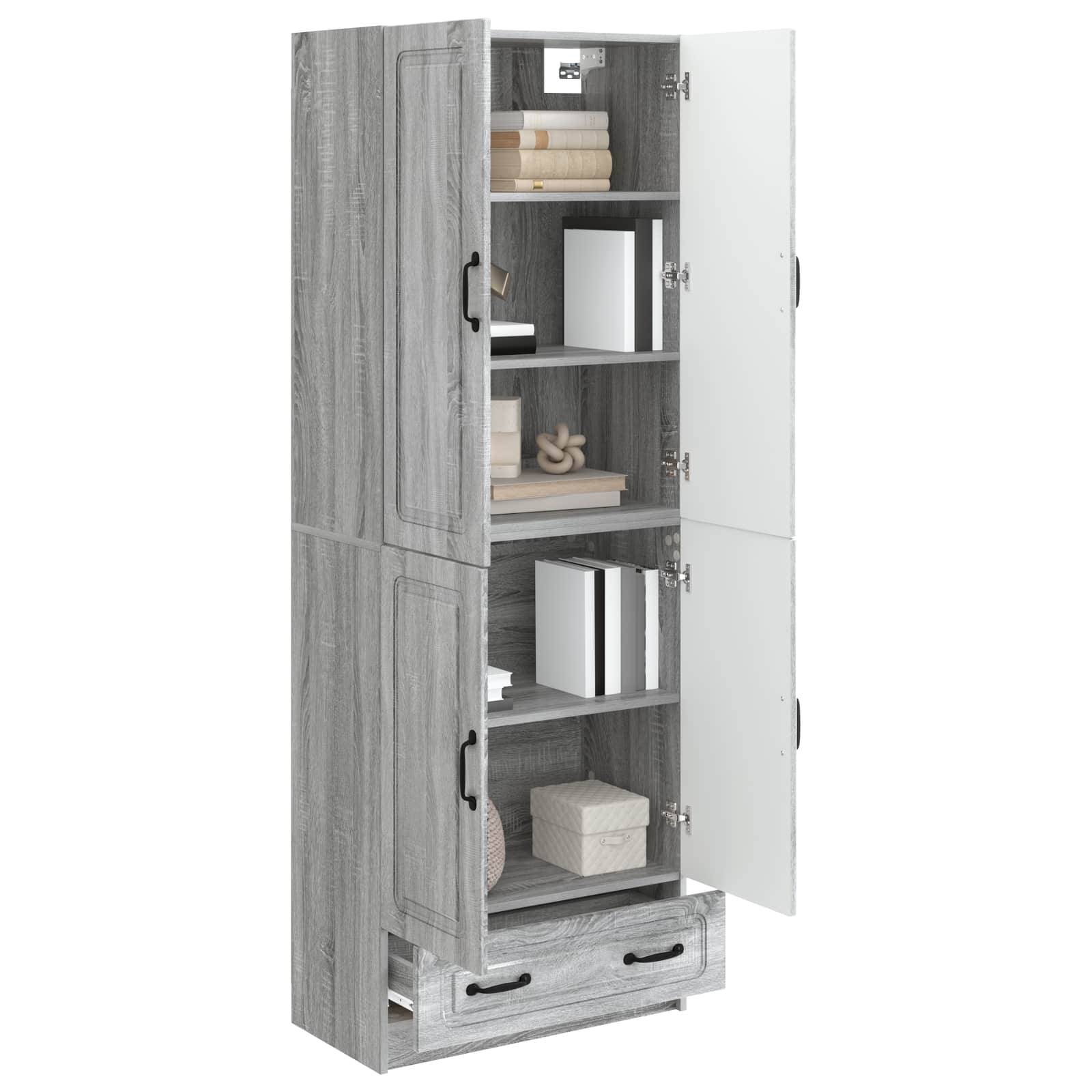 vidaXL Schrankset 2 pcs Grau Sonoma Holzwerkstoff