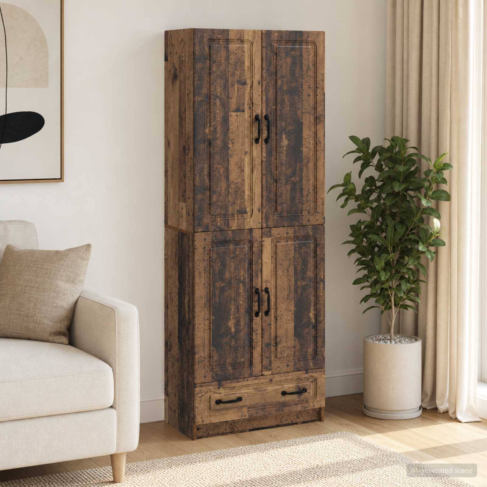vidaXL Schrankset 2 pcs Altholz Holzwerkstoff