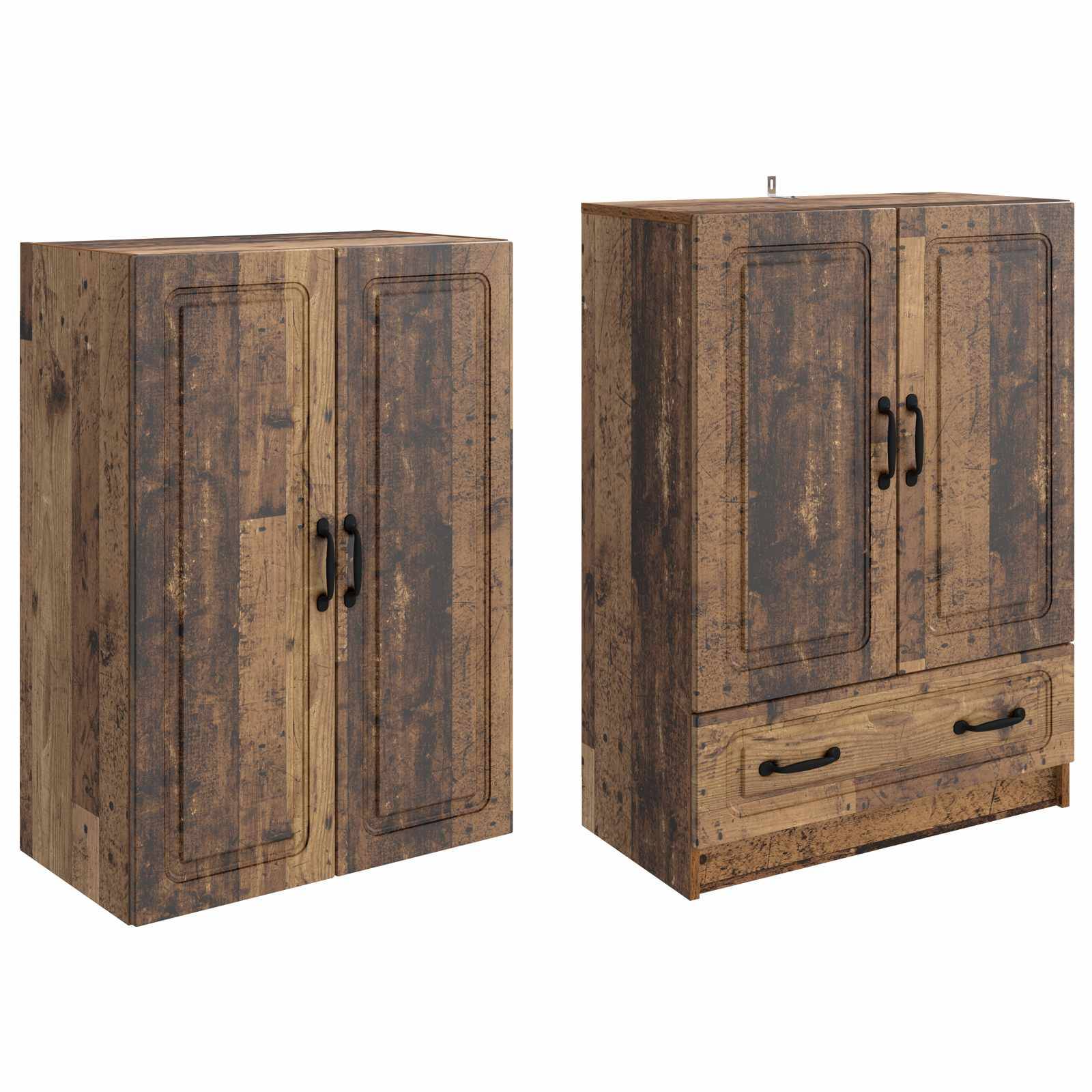 vidaXL Schrankset 2 pcs Altholz Holzwerkstoff