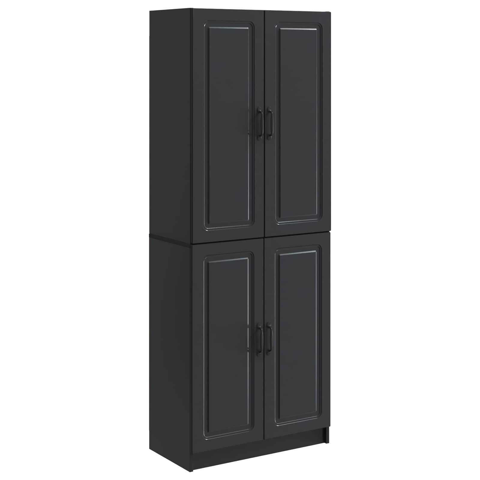 vidaXL Schrankset 2 pcs Schwarz Holzwerkstoff