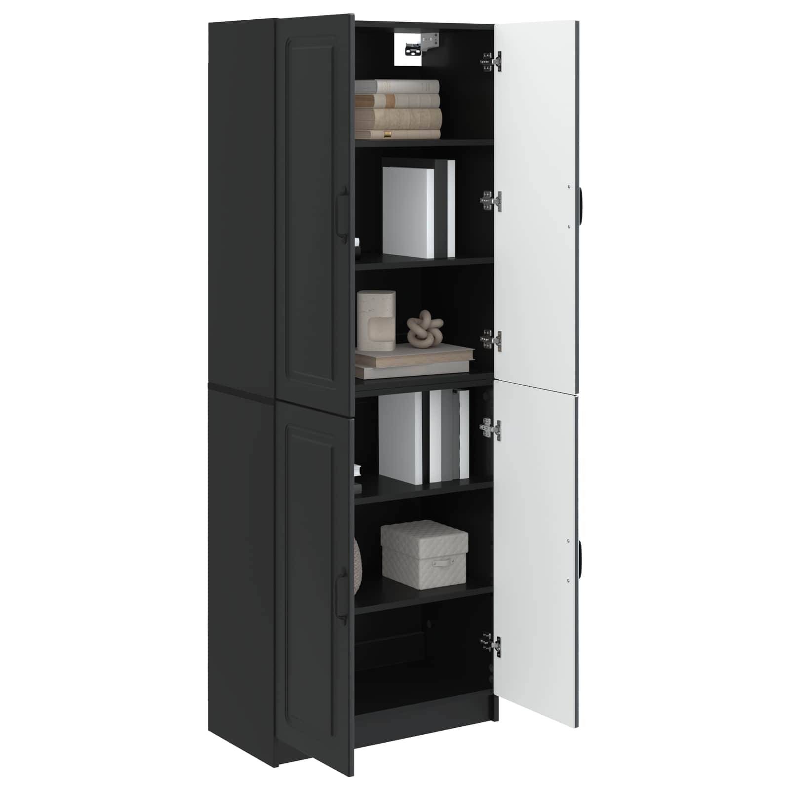 vidaXL Schrankset 2 pcs Schwarz Holzwerkstoff