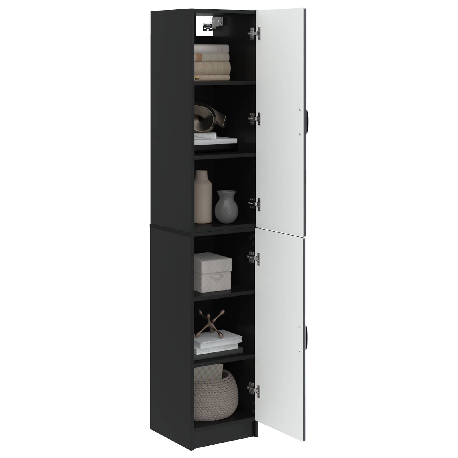 vidaXL Schrankset 2 pcs Schwarz Holzwerkstoff