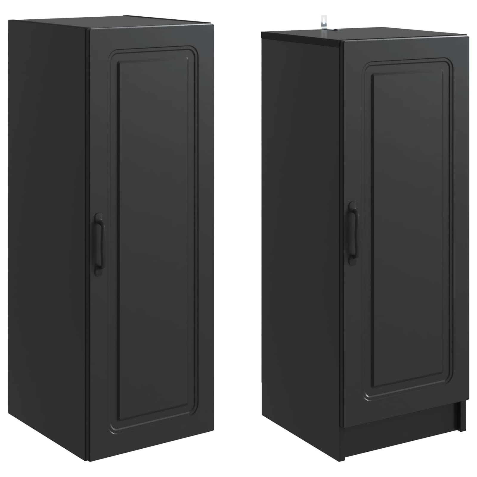 vidaXL Schrankset 2 pcs Schwarz Holzwerkstoff