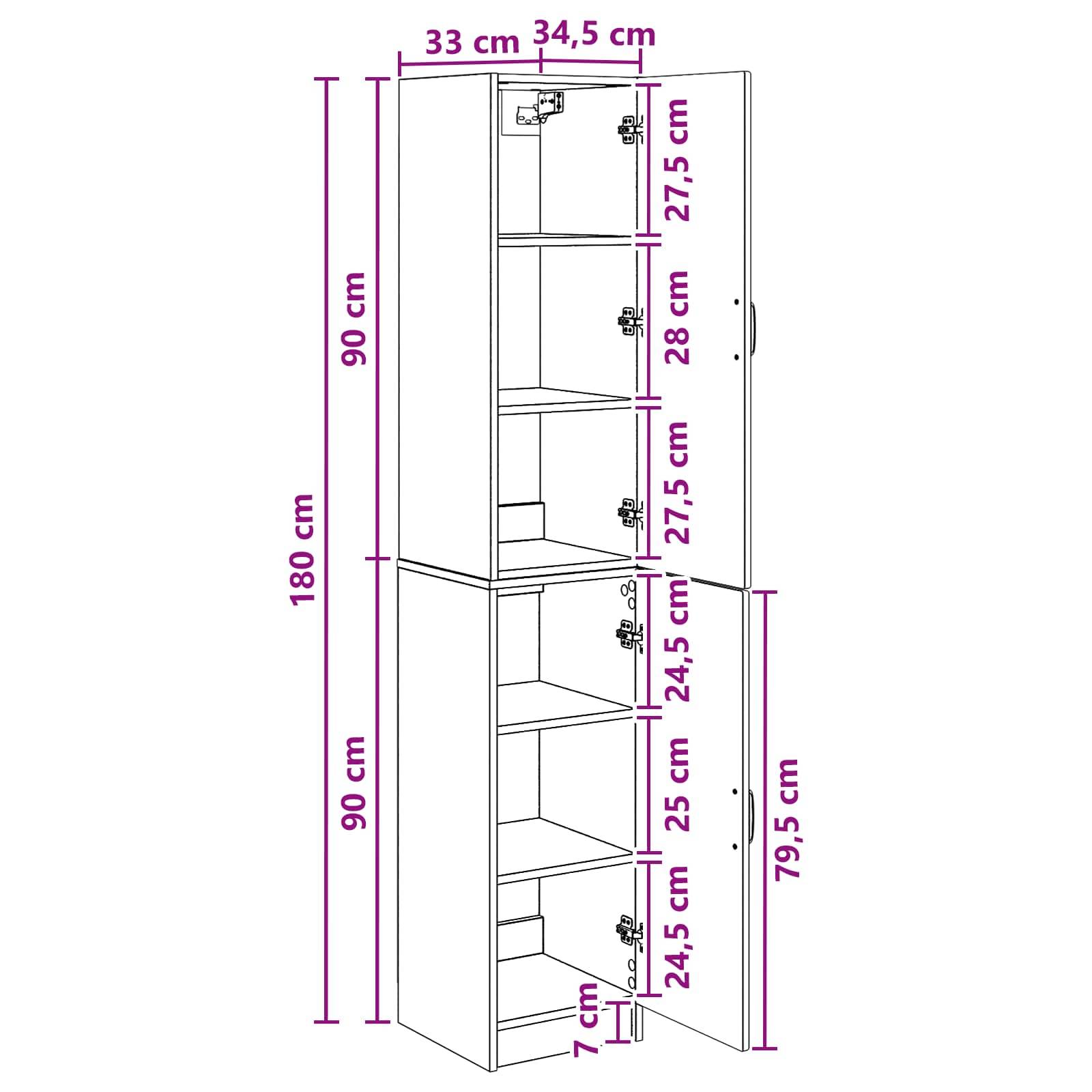 vidaXL Schrankset 2 Stk. Artisan-Eiche Holzwerkstoff