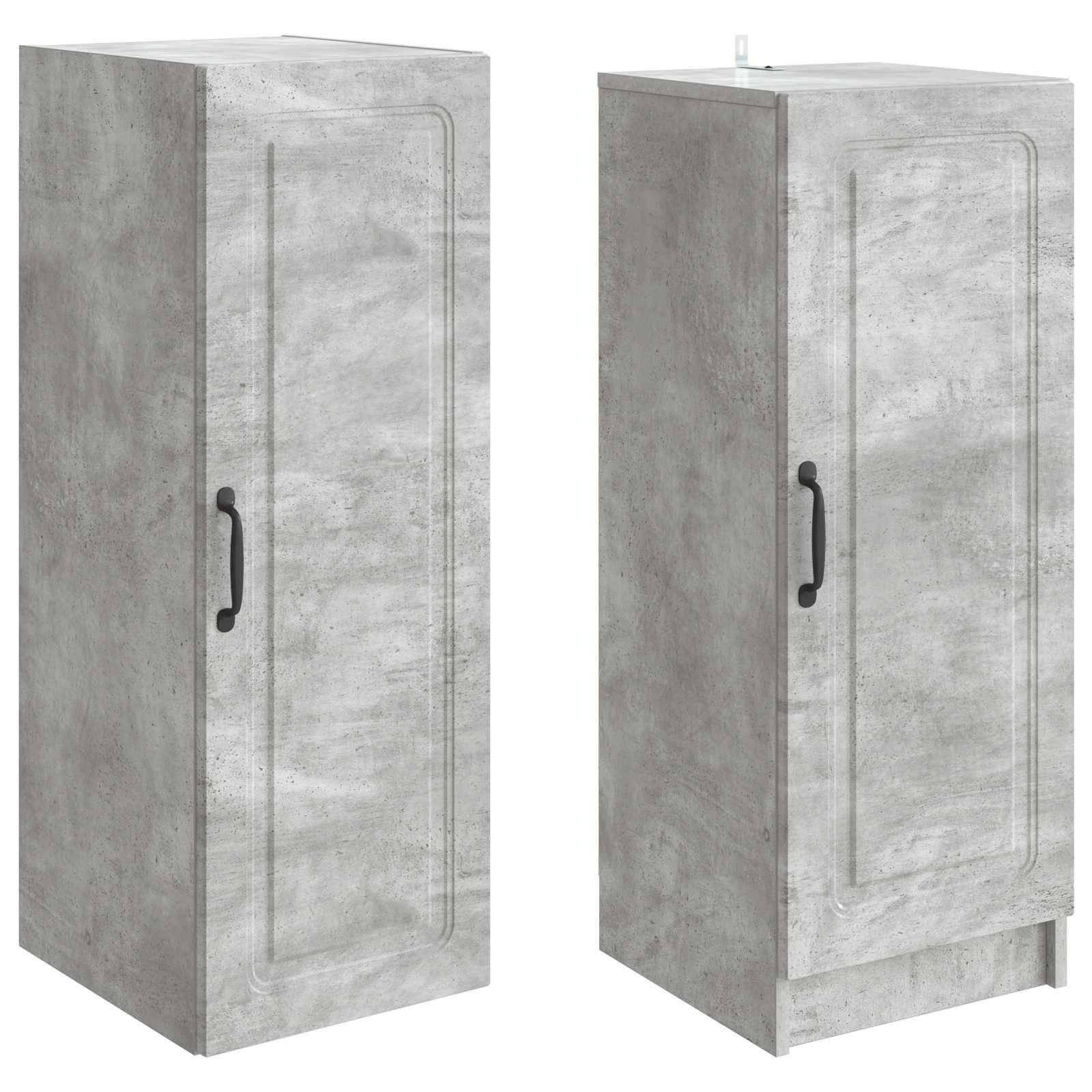 vidaXL Schrankset 2 pcs Betongrau Holzwerkstoff