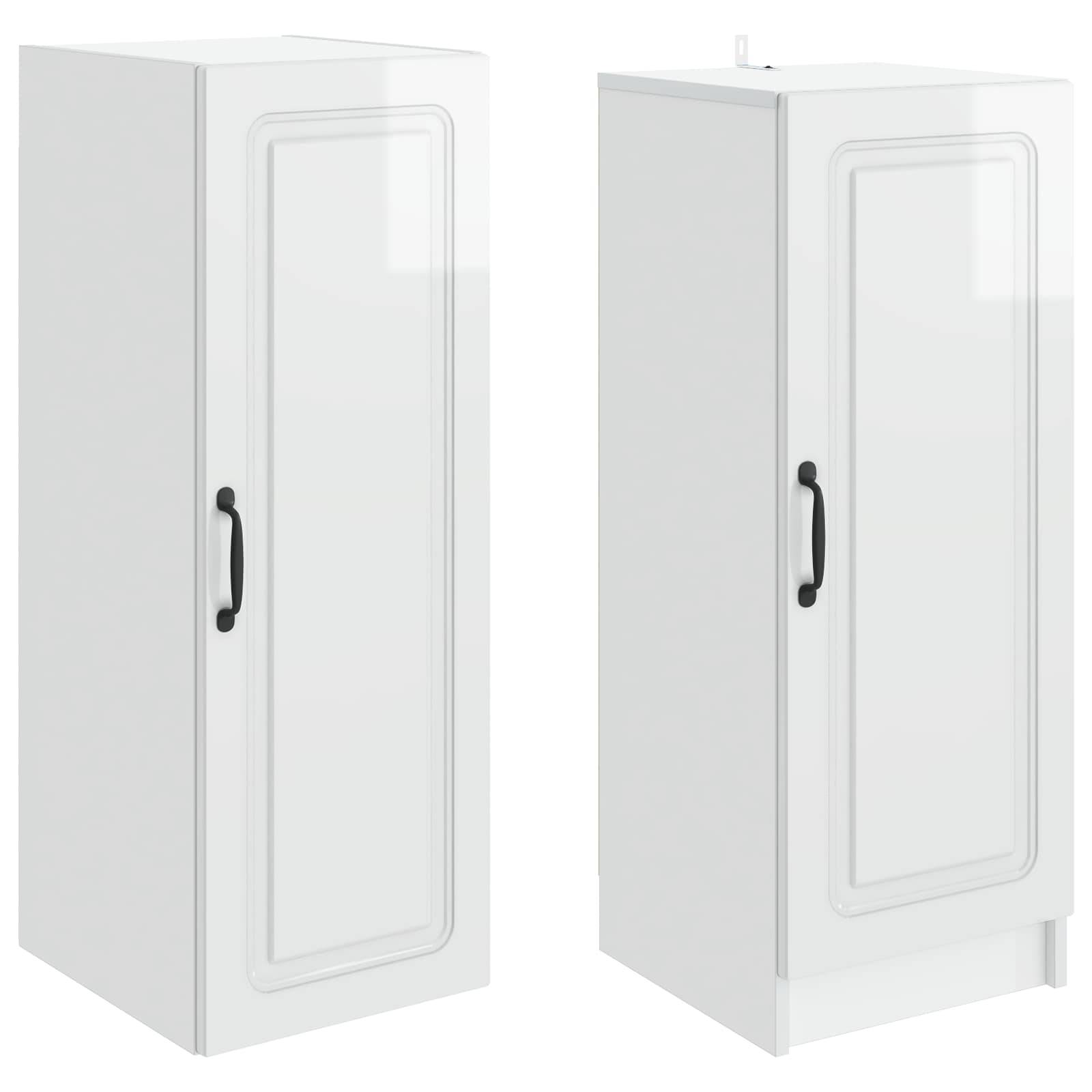 vidaXL Schrankset 2 pcs Hochglanz Weiß Holzwerkstoff