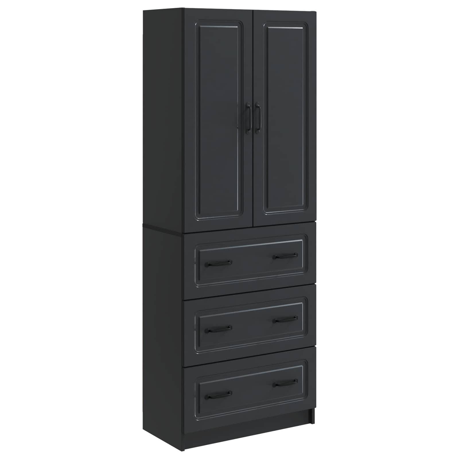 vidaXL Schrankset 2 pcs Schwarz 66 x 34,5 x 87 cm Holzwerkstoff