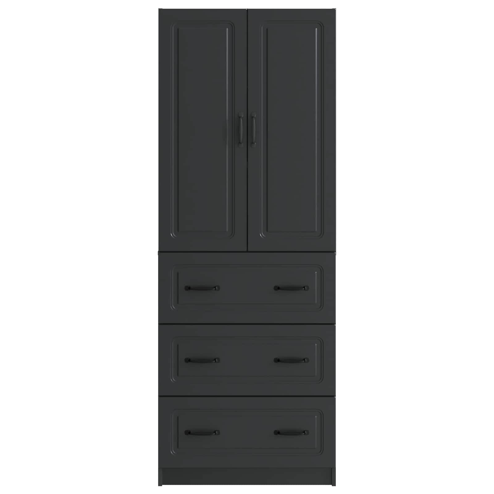 vidaXL Schrankset 2 pcs Schwarz 66 x 34,5 x 87 cm Holzwerkstoff