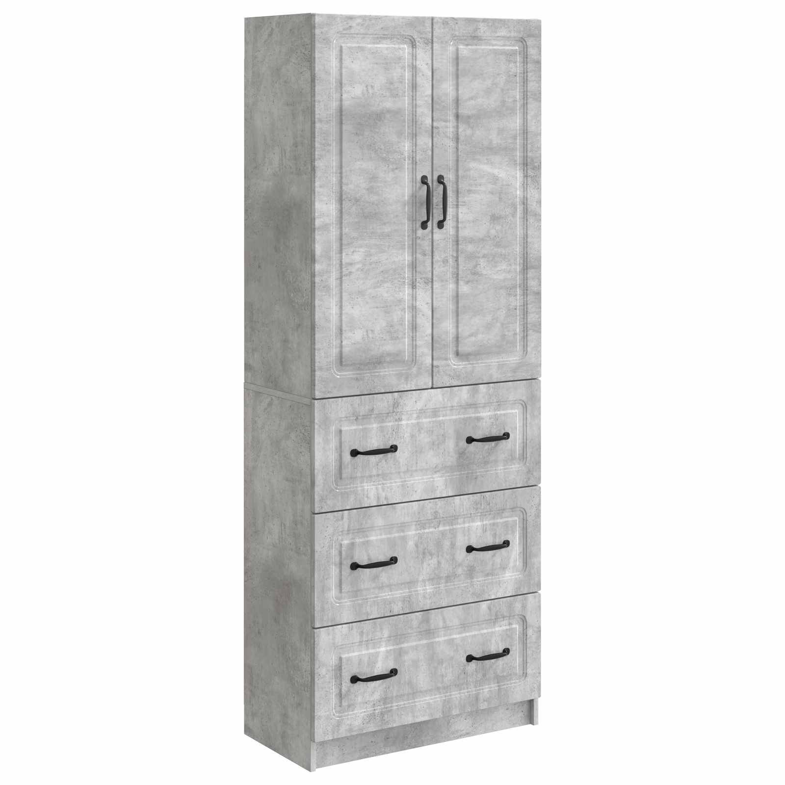 vidaXL Schrankset 2 pcs Betongrau 66 x 34,5 x 87 cm Holzwerkstoff