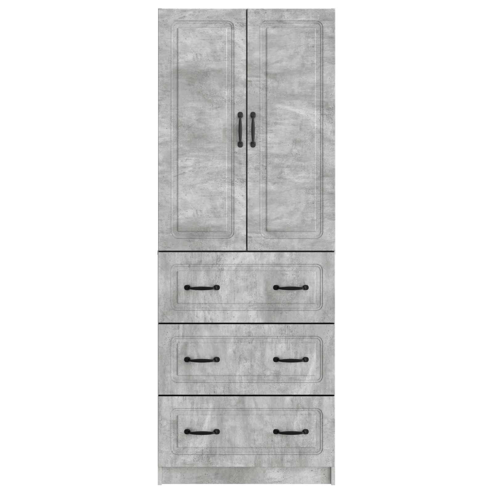 vidaXL Schrankset 2 pcs Betongrau 66 x 34,5 x 87 cm Holzwerkstoff