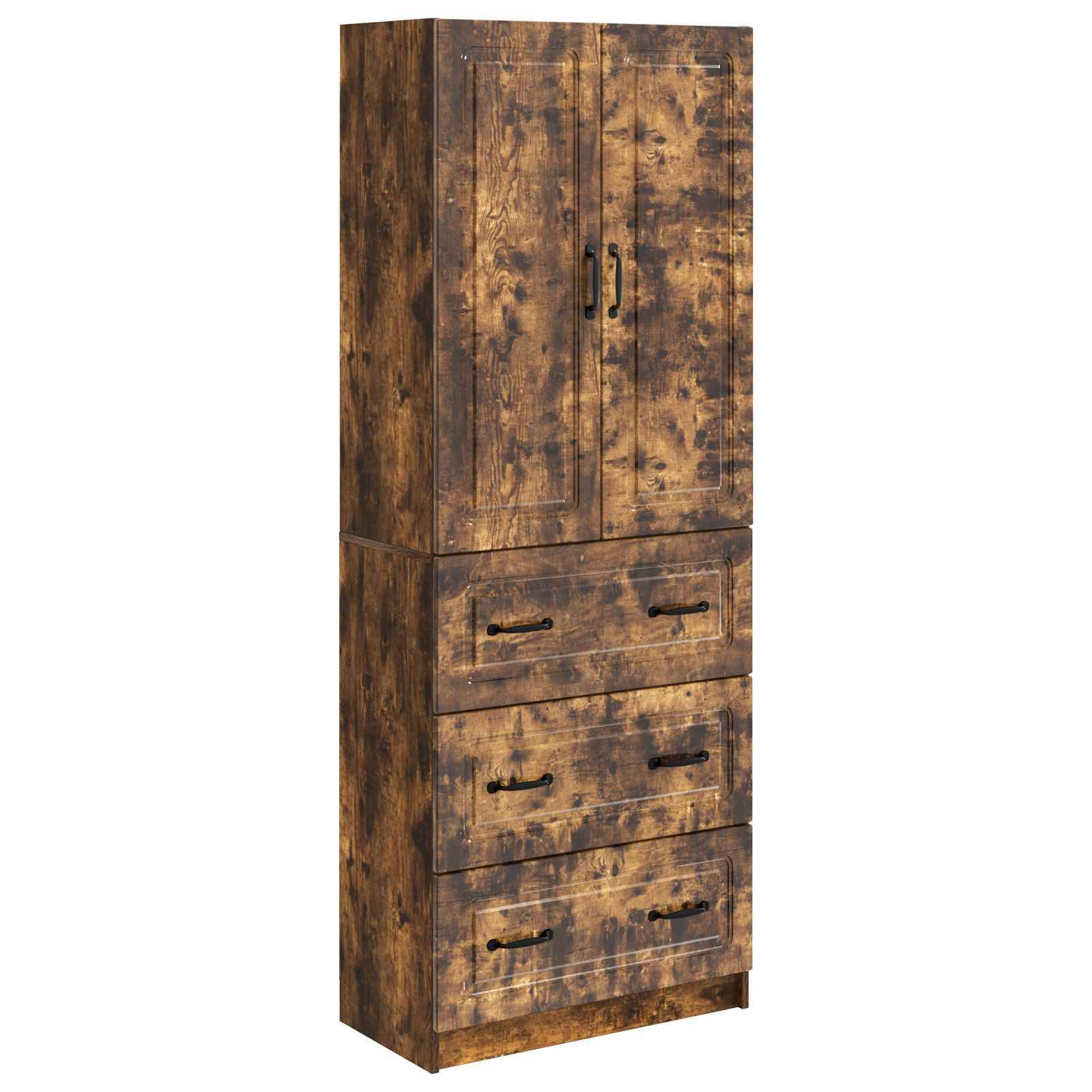 vidaXL Schrankset 2 pcs Geräucherte Eiche 66 x 34,5 x 87 cm