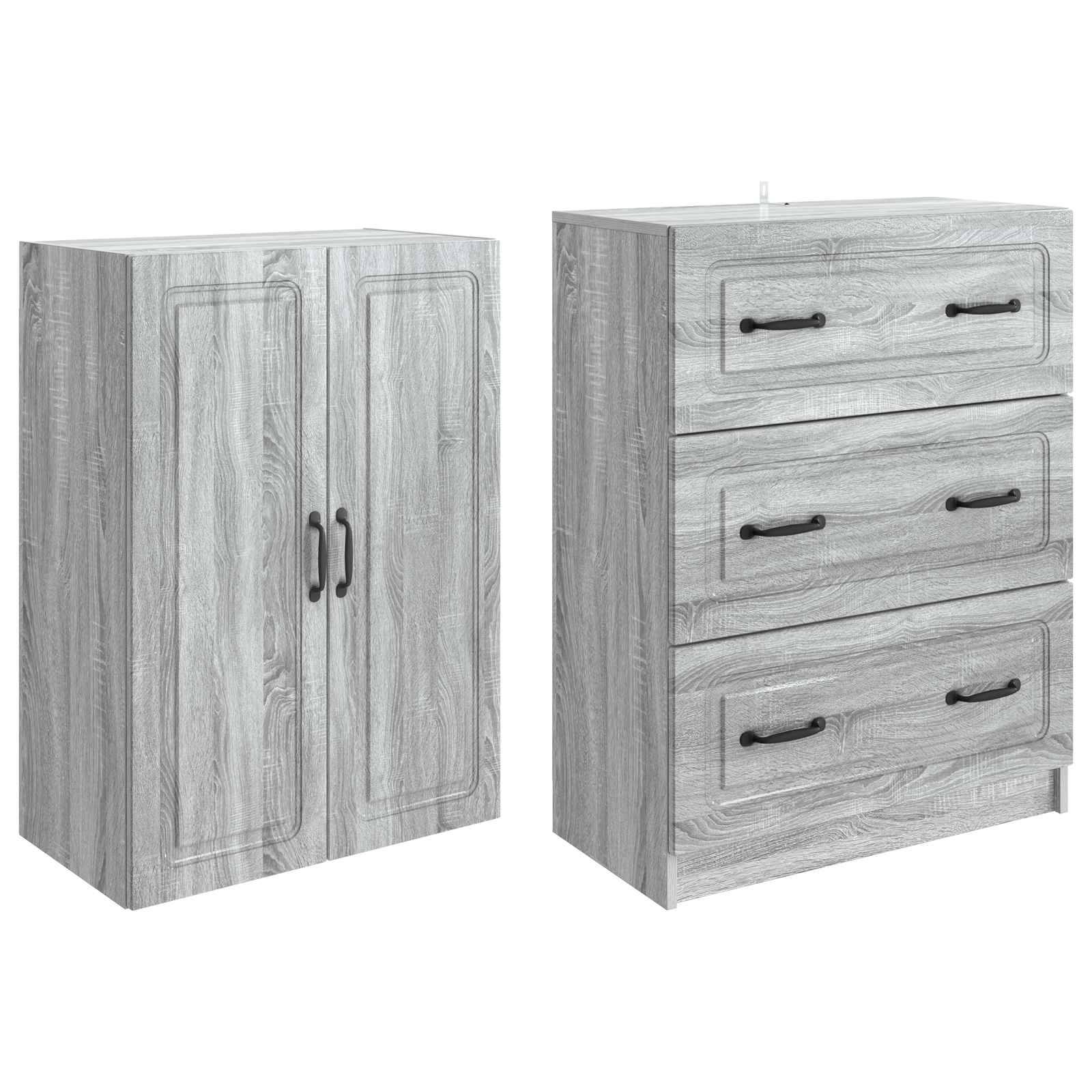vidaXL Schrankset 2 pcs Grau Sonoma 66 x 34,5 x 87 cm Holzwerkstoff