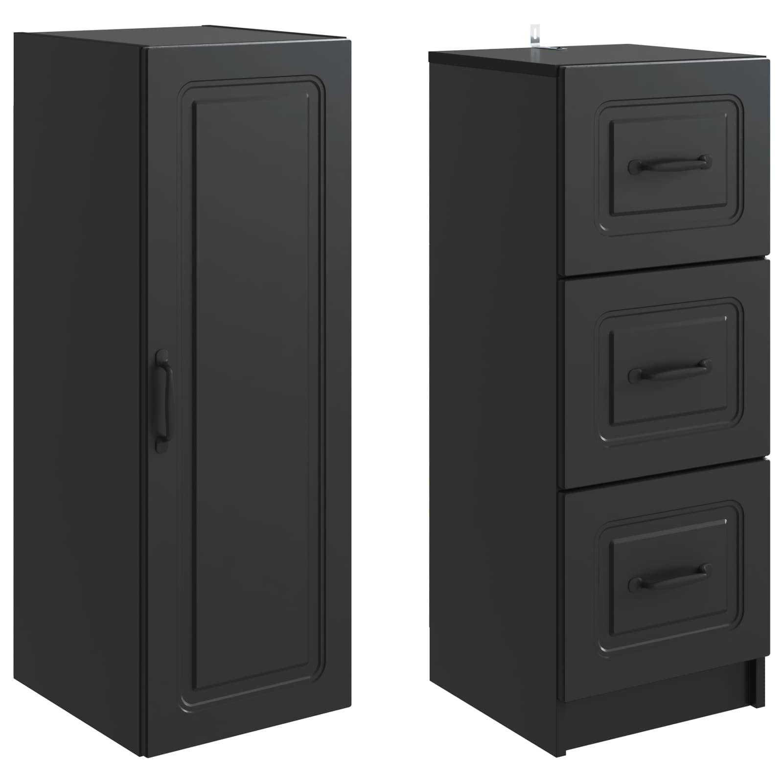 vidaXL Schrankset 2 pcs Schwarz 33 x 34,5 x 87 cm Holzwerkstoff