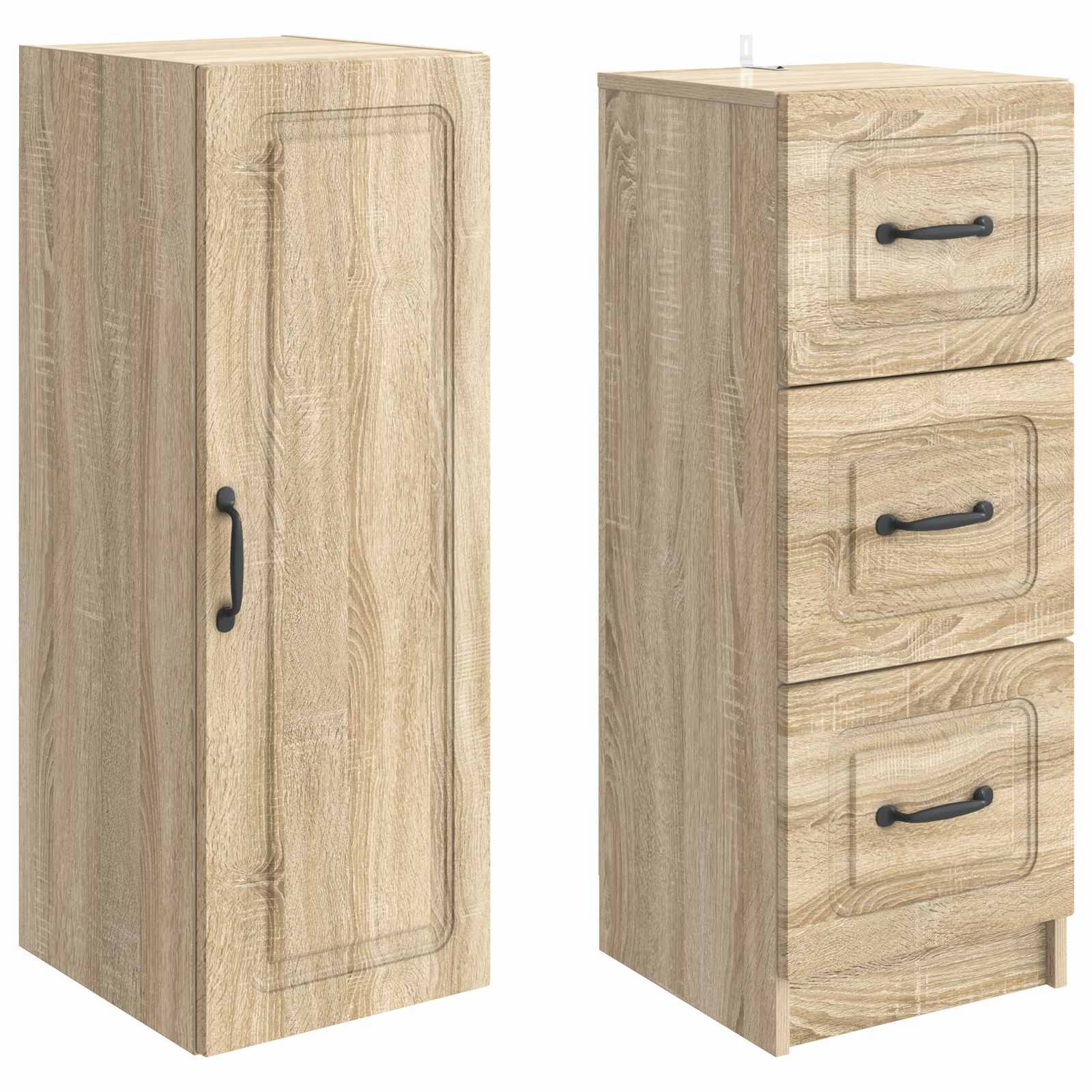 vidaXL Schrankset 2 pcs Sonoma-Eiche 33 x 34,5 x 87 cm Holzwerkstoff