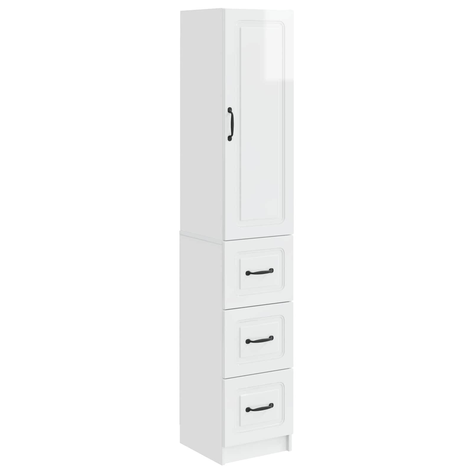 vidaXL Schrankset 2 pcs Hochglanz Weiß 33 x 34,5 x 87 cm Holzwerkstoff