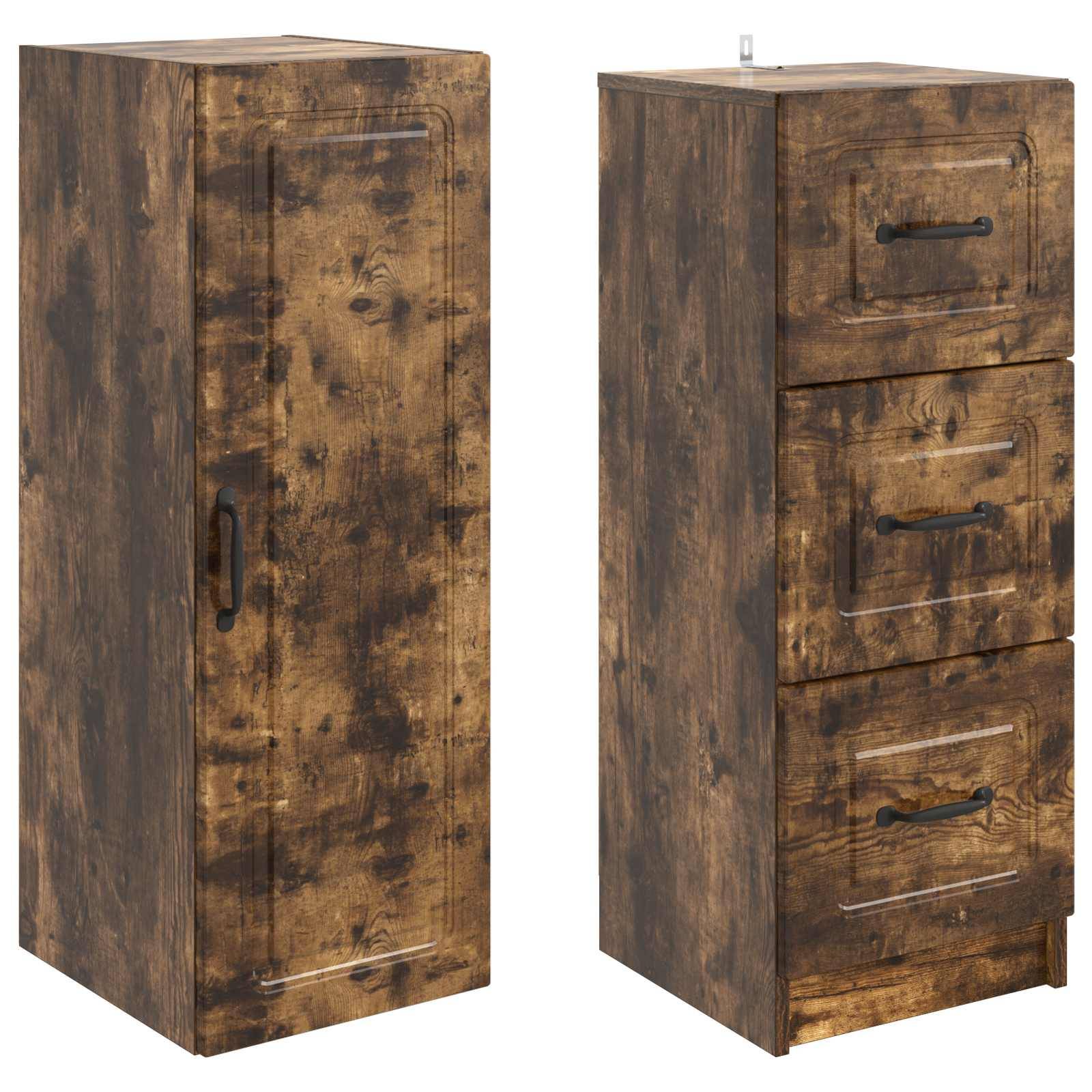 vidaXL Schrankset 2 pcs Geräucherte Eiche 33 x 34,5 x 87 cm