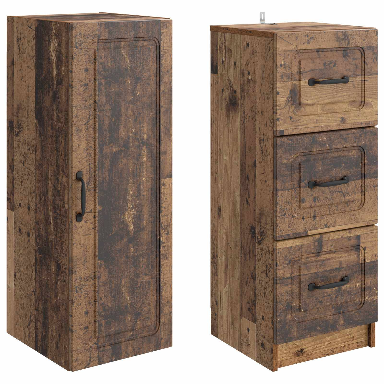 vidaXL Schrankset 2 pcs Altholz 33 x 34,5 x 87 cm Holzwerkstoff